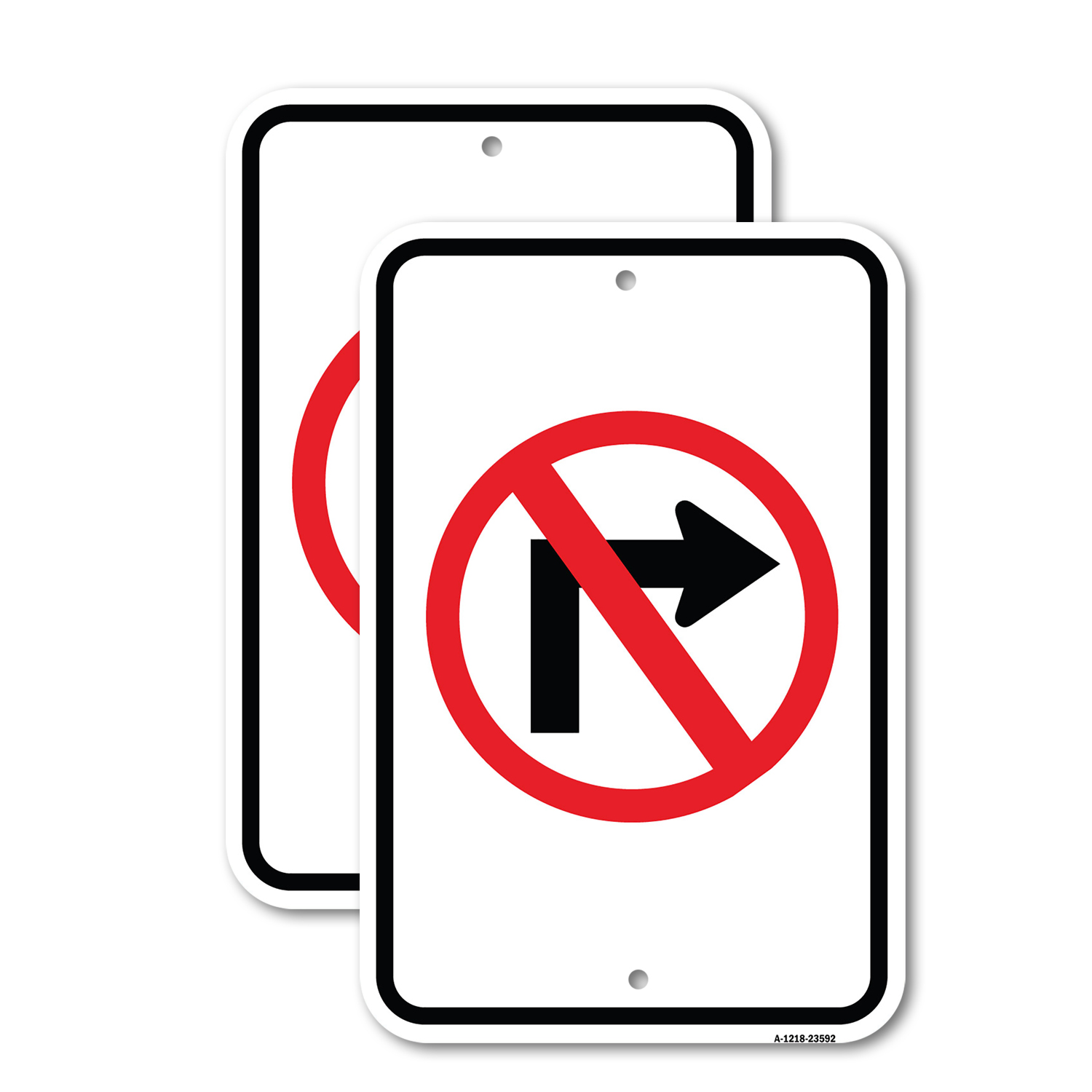 No Right Turn (Graphic Only) Heavy Gauge Aluminum Parking Sign - Picture 5 of 10
