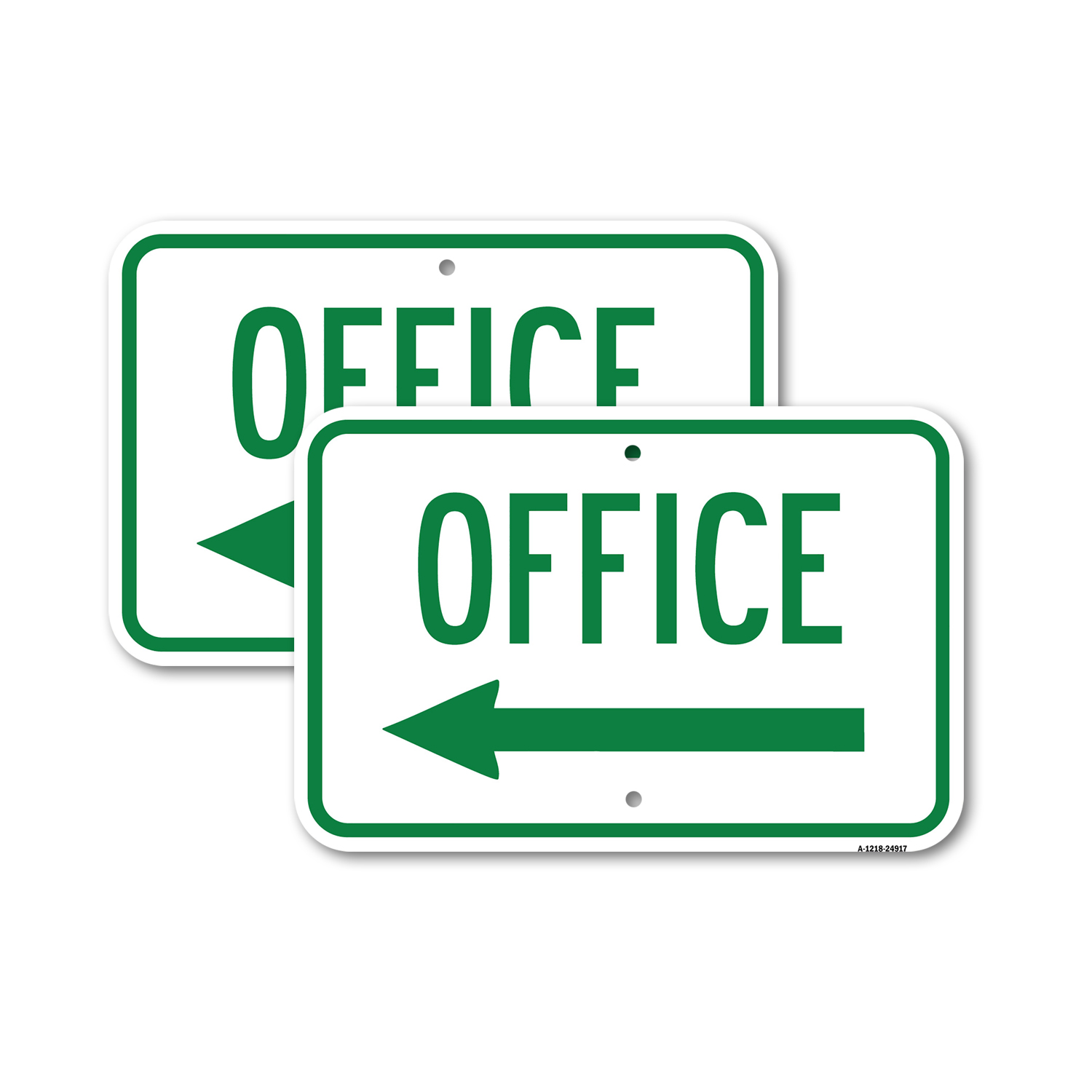 Office With Left Arrow Heavy Gauge Aluminum Parking Sign Rust Proof - Picture 5 of 10
