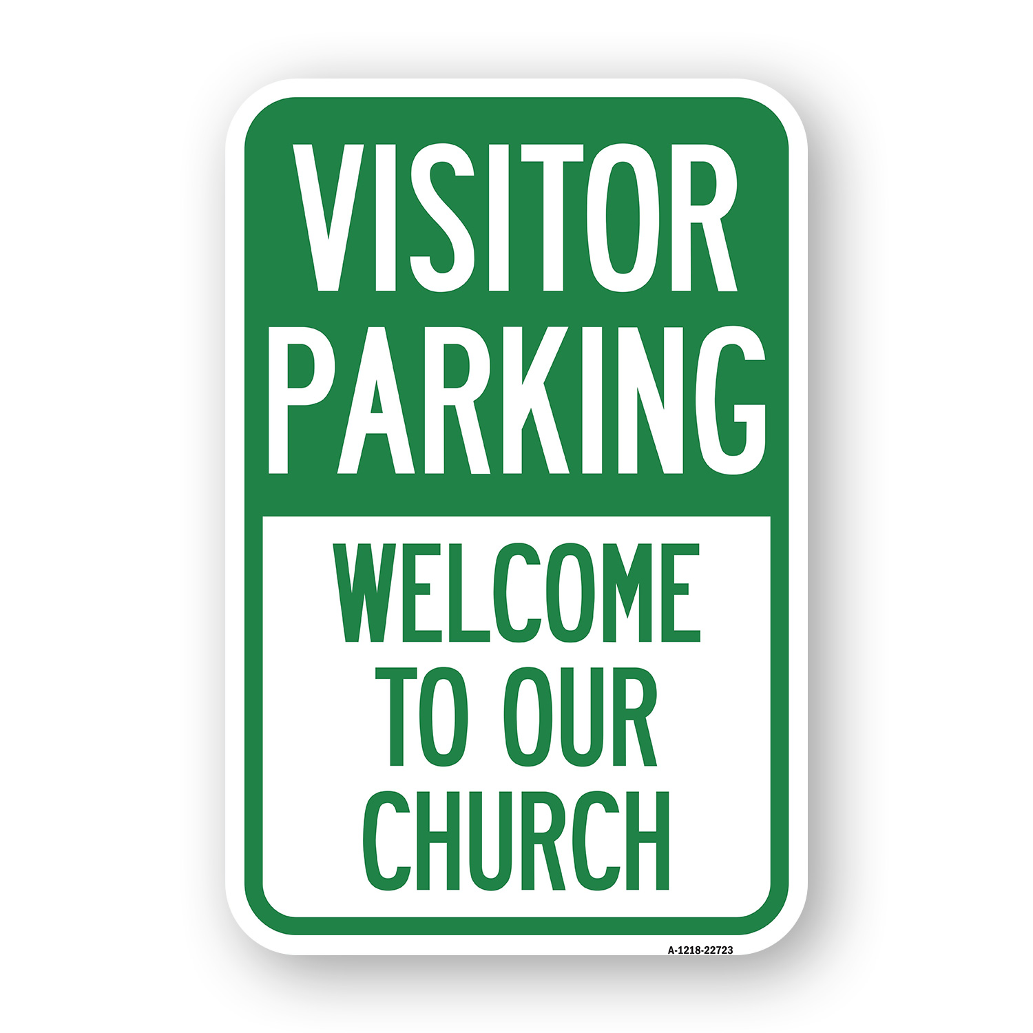 Visitor Parking Welcome to Our Church Heavy Gauge Aluminum Parking Sign - Picture 5 of 10
