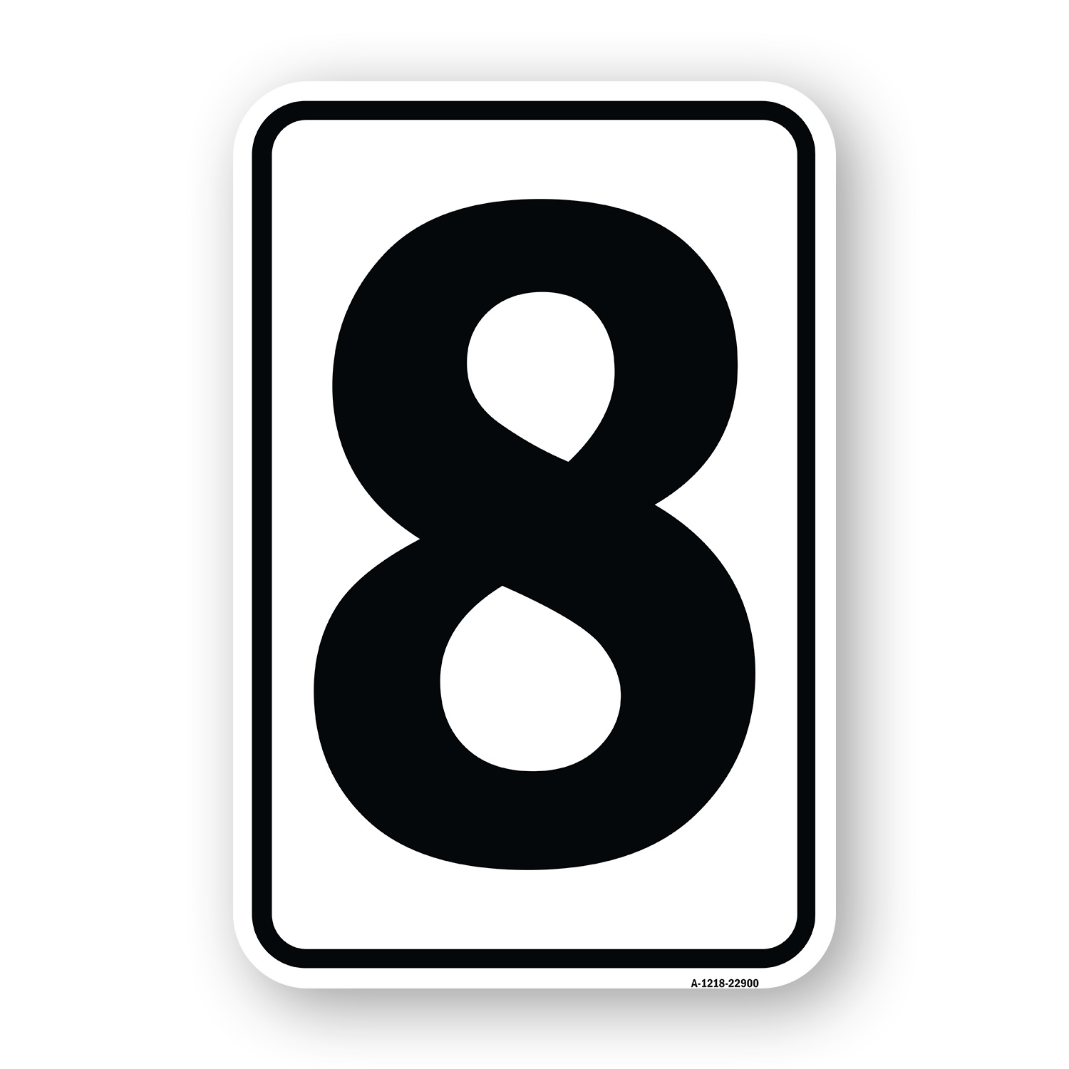 Sign with Number '8 Heavy Gauge Aluminum Parking Sign Rust Proof - Picture 5 of 10