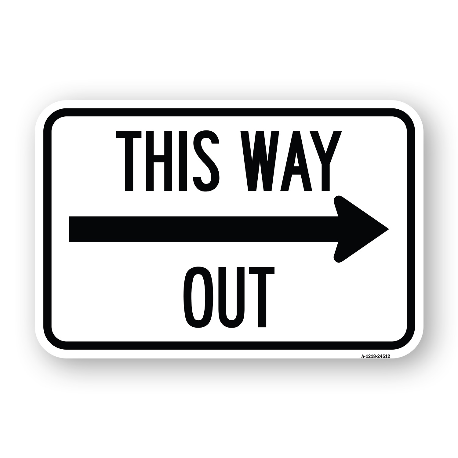 This Way Out (Right Arrow) Heavy Gauge Aluminum Parking Sign - Picture 5 of 10