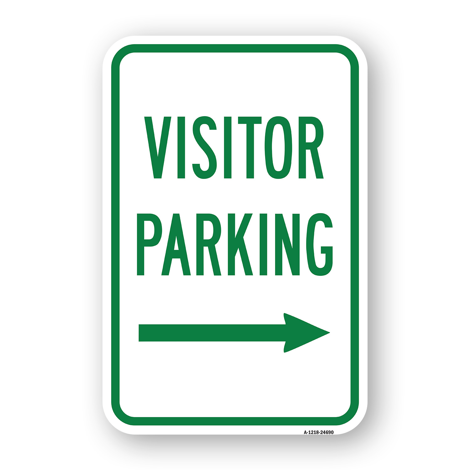 Visitor Parking With Right Arrow Heavy Gauge Aluminum Parking Sign - Picture 5 of 10