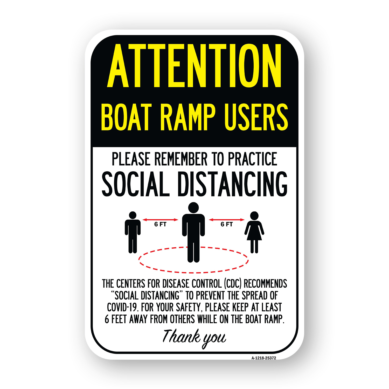 Attention Boat Ramp Users Practice Social Dista Heavy Gauge Metal ...