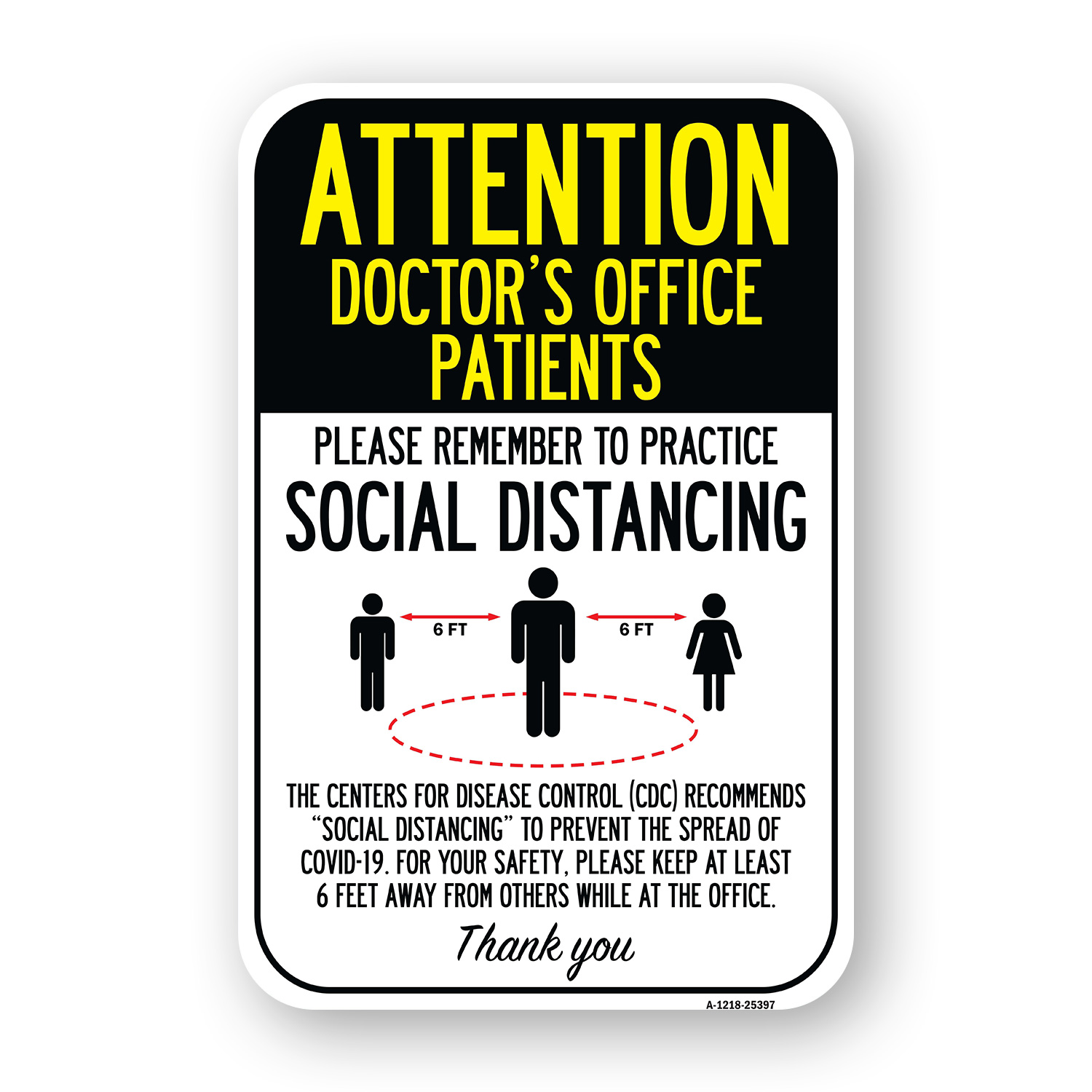 Attention Doctor’s Office Patients Practice Soc Heavy Gauge Metal Parking Sign