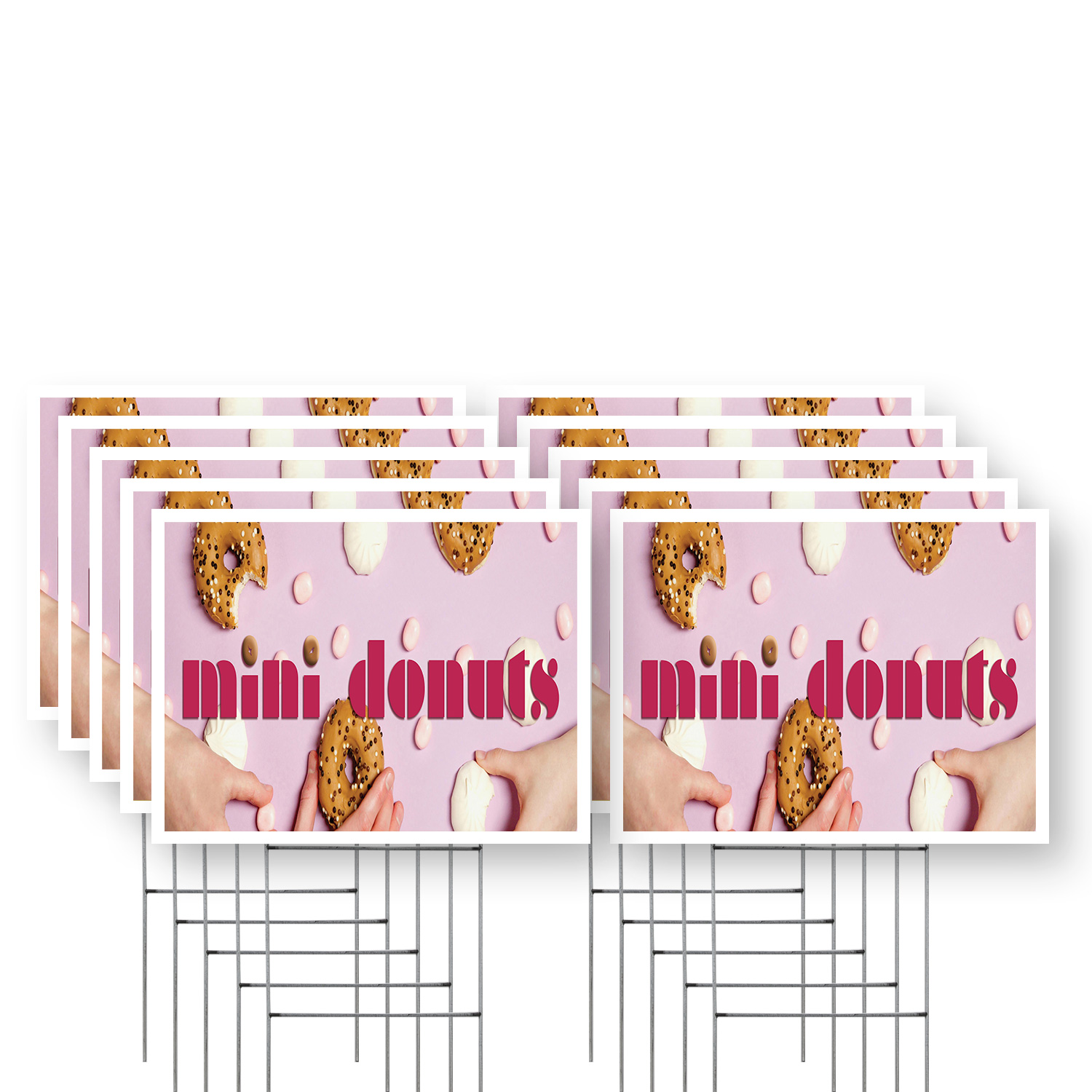 Mini Donuts Yard Sign Freshly Made Treats, Carnival Favorites, Food Stalls - Picture 8 of 36