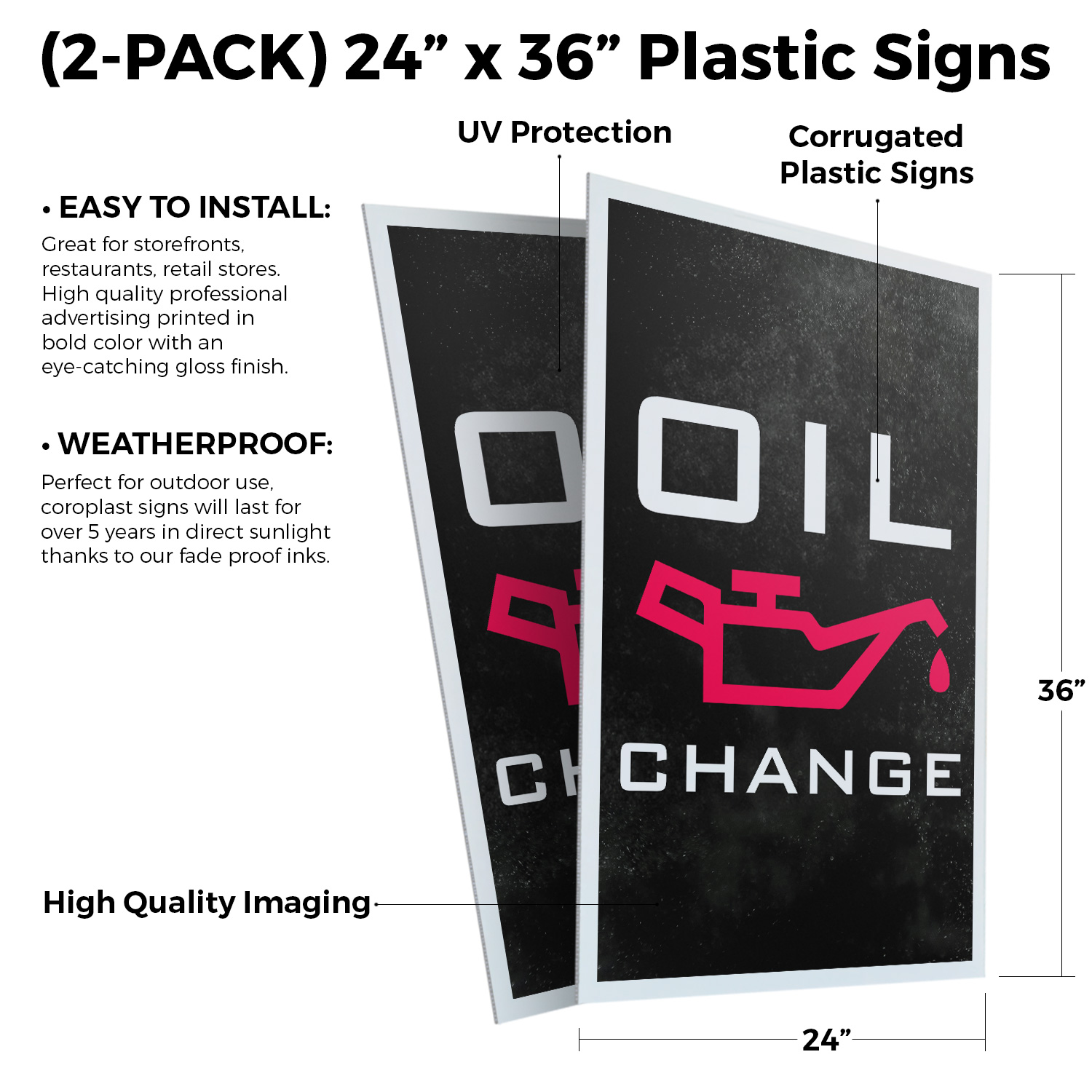 Oil Change Heavy Duty A-Frame Sidewalk Sign Vehicle Maintenance Affordable - Bild 8 von 14