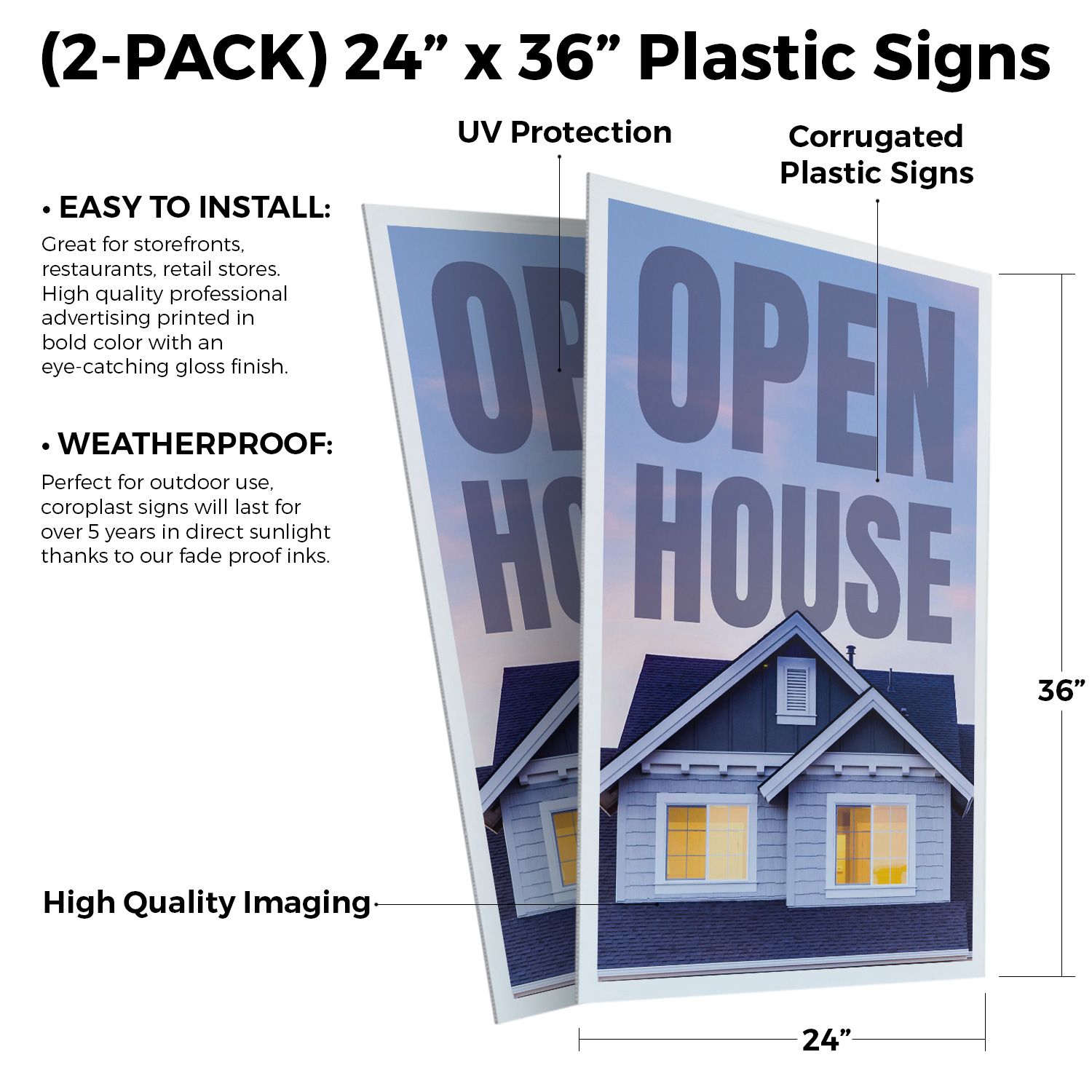 Open House Heavy Duty A-Frame Sidewalk Sign Real Estate Promotions Event - Picture 8 of 14