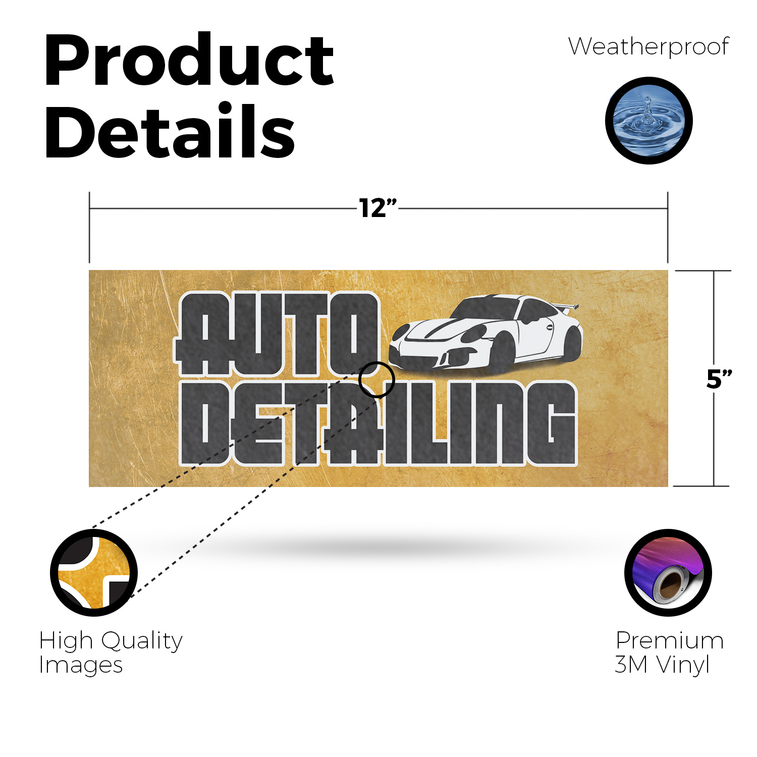 Auto Detailing Vinyl Decal Professional Cleaning Services Car Waxing Polishing