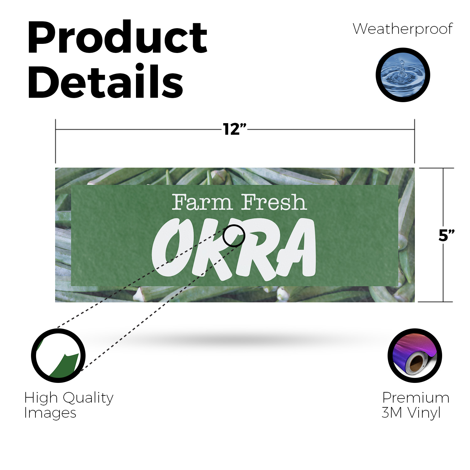 Farm Fresh Okra Vinyl Decal Southern Favorites Local Produce Fresh Deals
