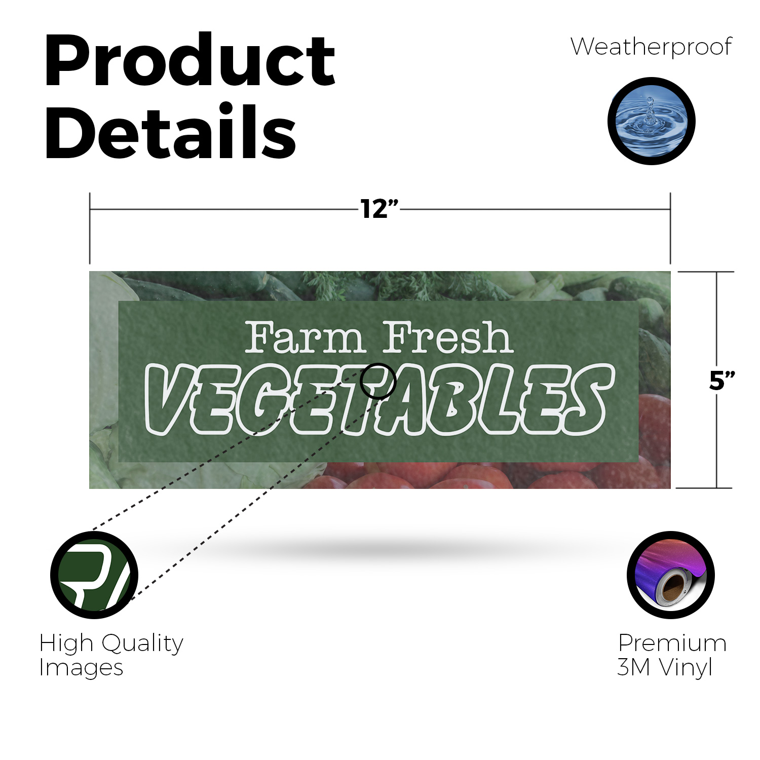 Farm Fresh Vegetables Vinyl Decal Nutritious Living Farmer�s Market
