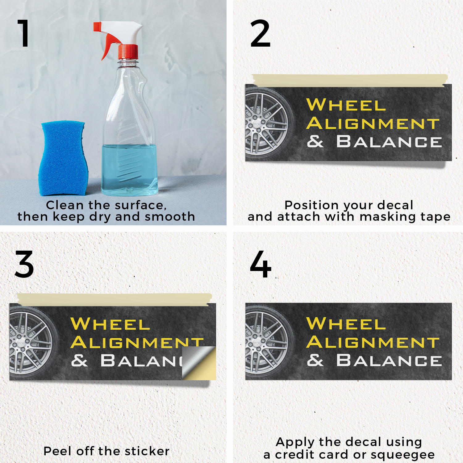 Wheel Alignment & Balancing Vinyl Decal Professional Auto Services Affordable - Picture 11 of 99