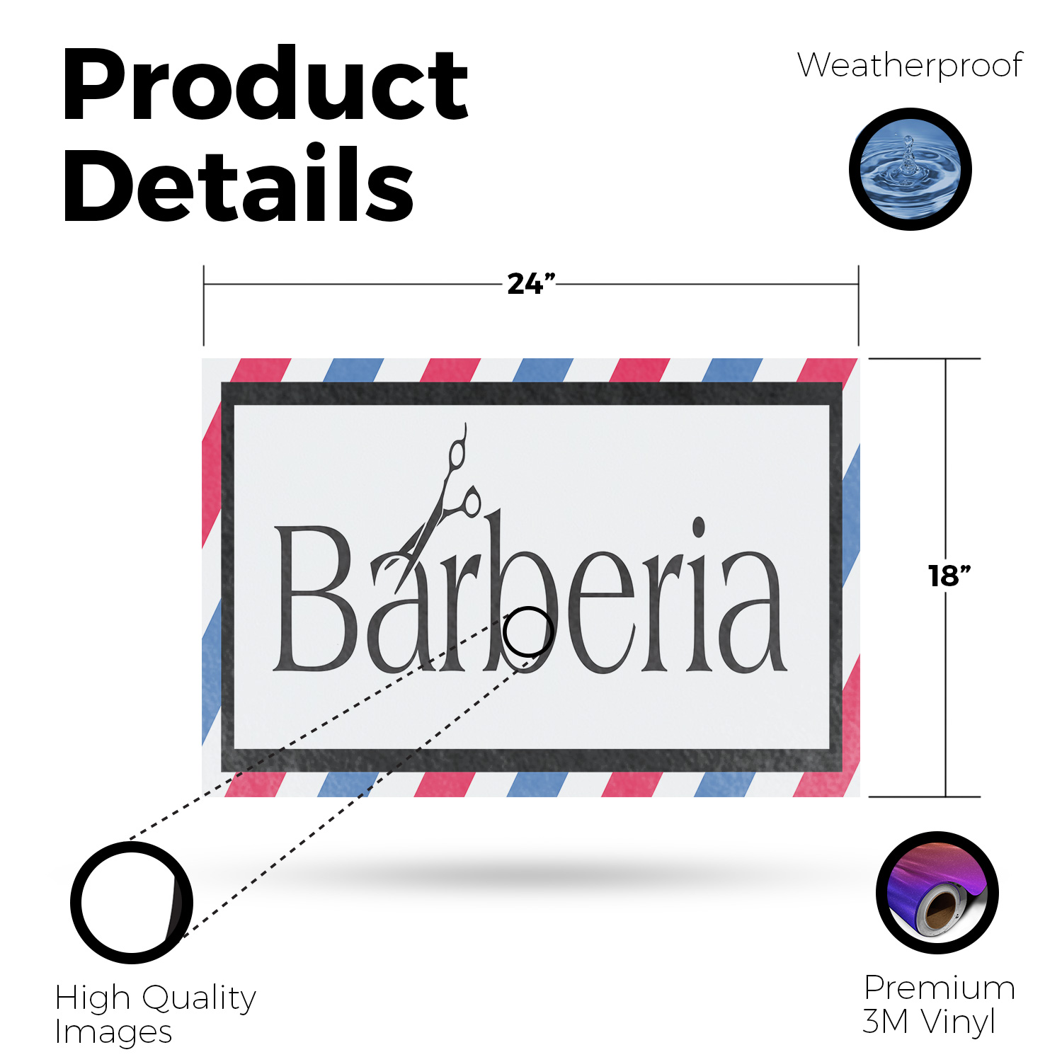 Barberia Vinyl Decal Spanish Barber Shop Sign Grooming Services Professional - Picture 14 of 99