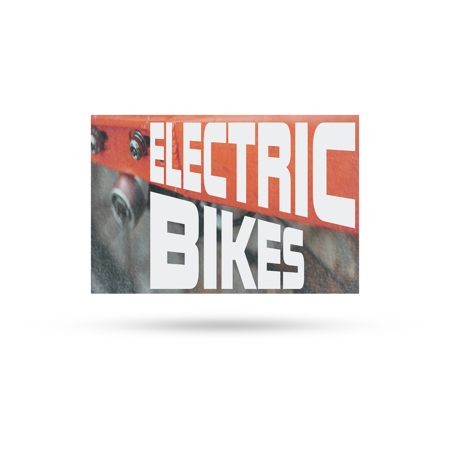 Electric Bikes Vinyl Decal Green Transport Convenient Rentals Modern Commuting