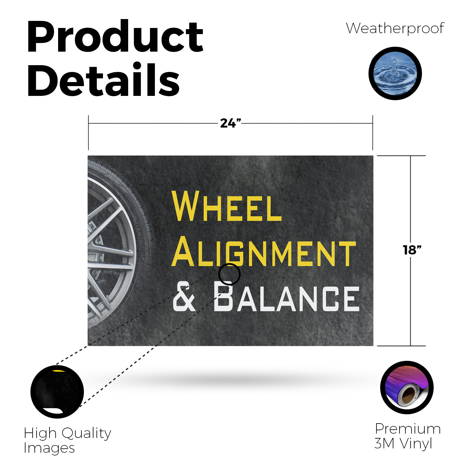Wheel Alignment & Balancing Vinyl Decal Professional Auto Services Affordable - Picture 14 of 99