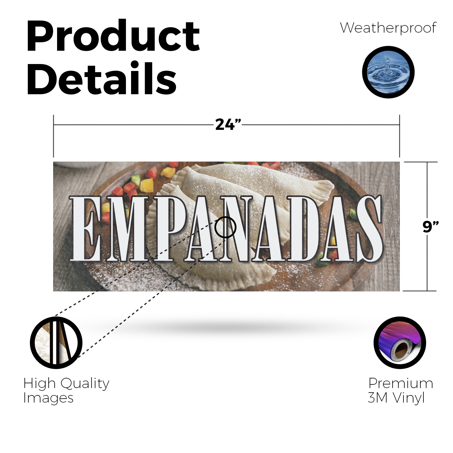 Empanadas Vinyl Decal Freshly Made Snacks Latin Cuisine Street Food