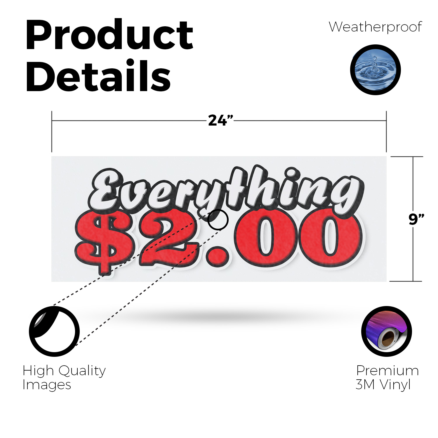 Everything 2 Dollars Vinyl Decal Bargain Prices Dollar Store Specials