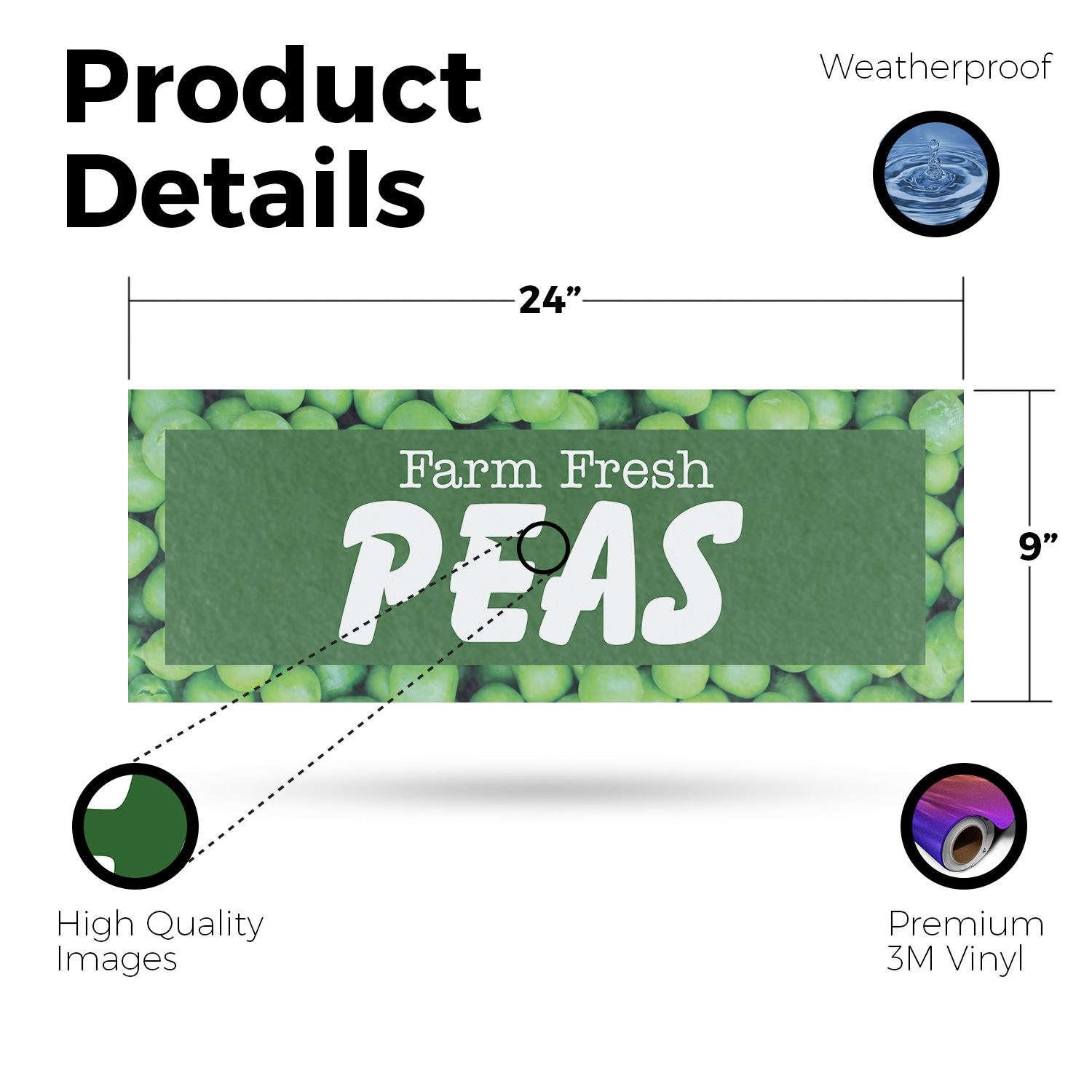 Farm Fresh Peas Vinyl Decal Fresh Vegetables Healthy Snacks Farmer�s