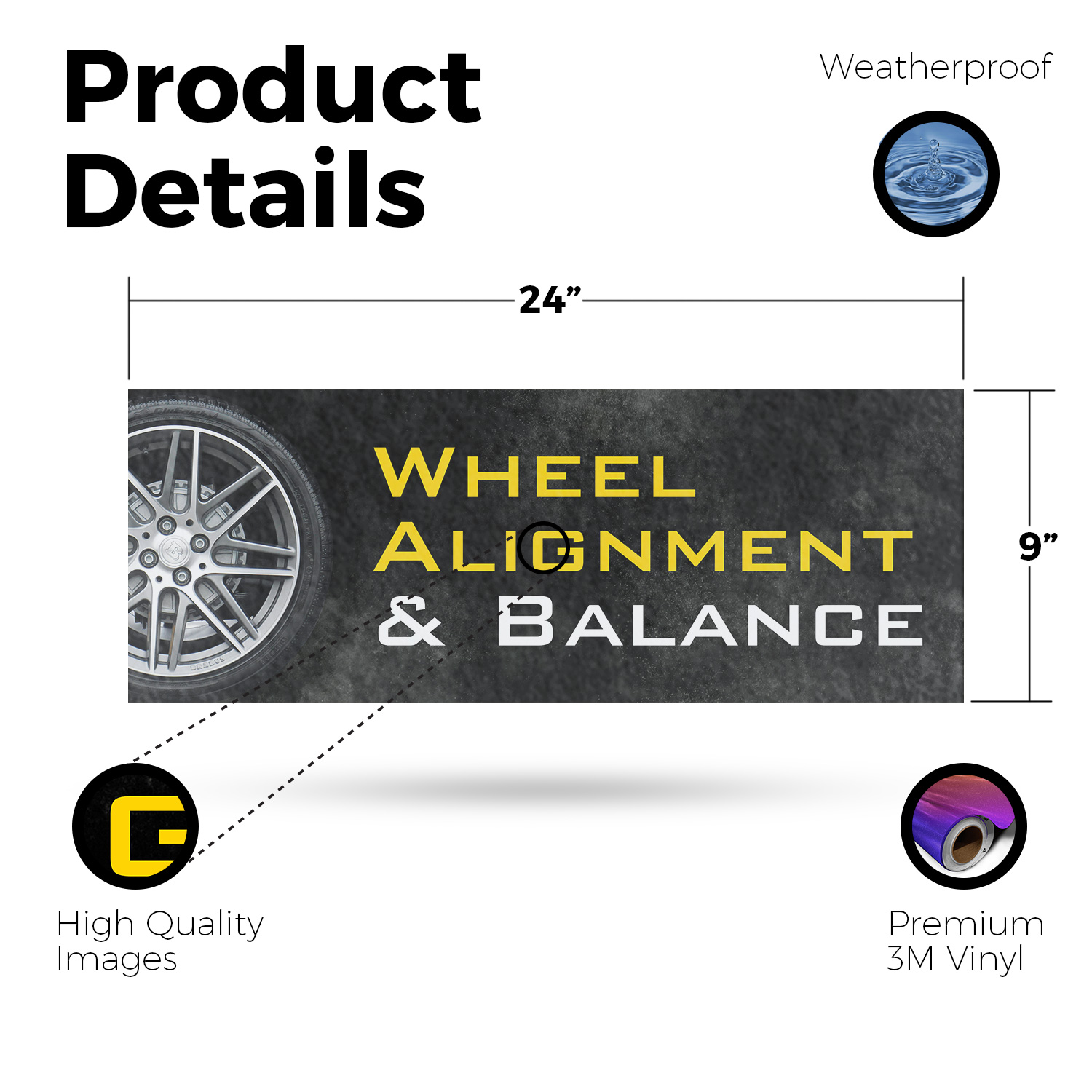 Wheel Alignment & Balancing Vinyl Decal Professional Auto Services Affordable - Picture 55 of 99