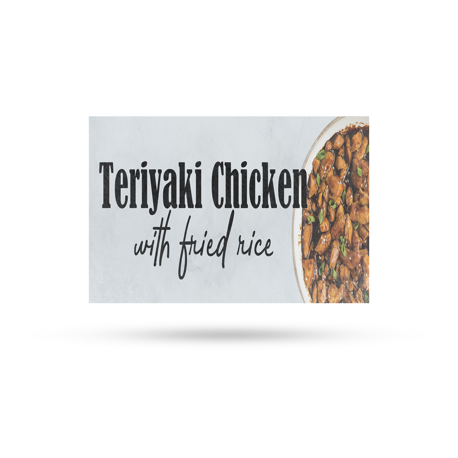 Teriyaki Chicken with Fried Rice Vinyl Decal Asian Cuisine Freshly Made