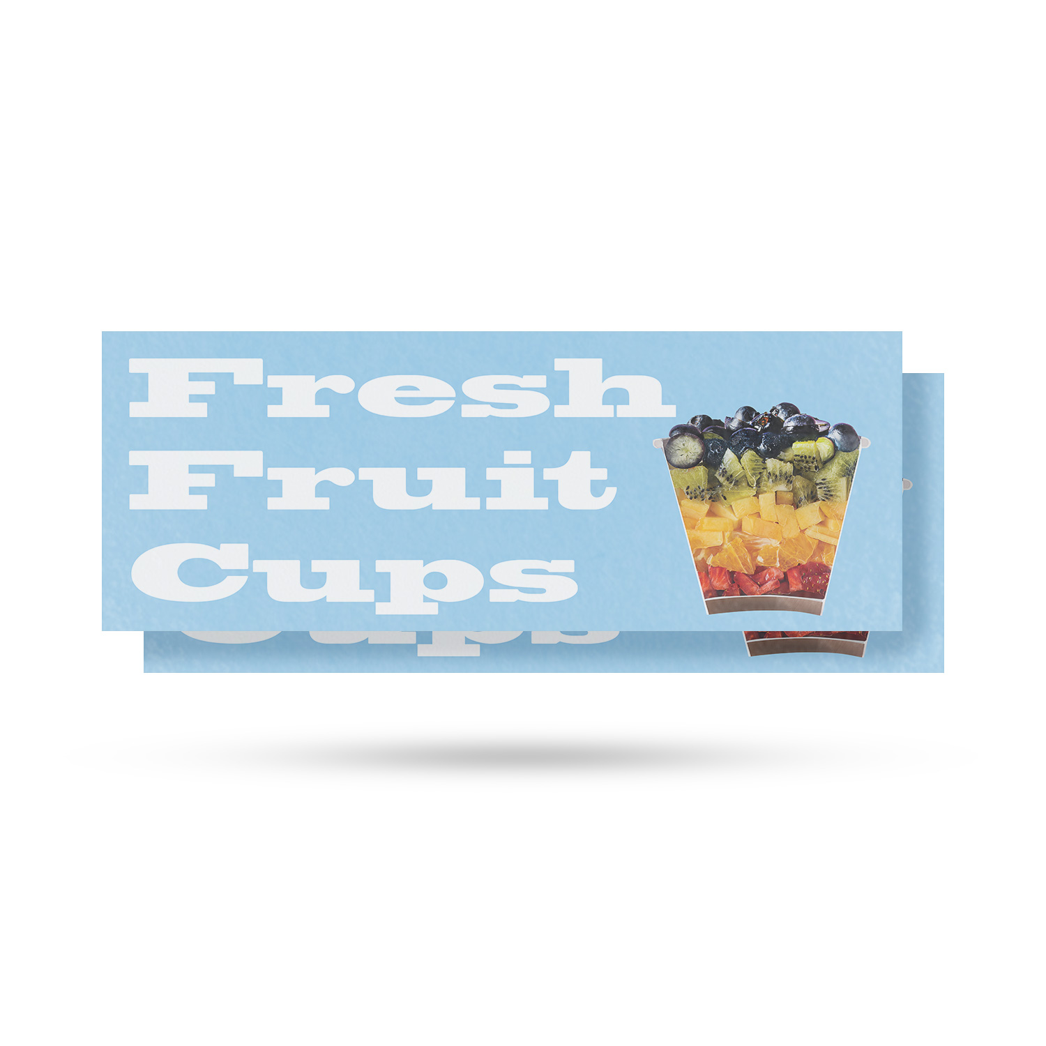 Fresh Fruit Cups Vinyl Decal Healthy Treats Convenient Packaging Local Sales