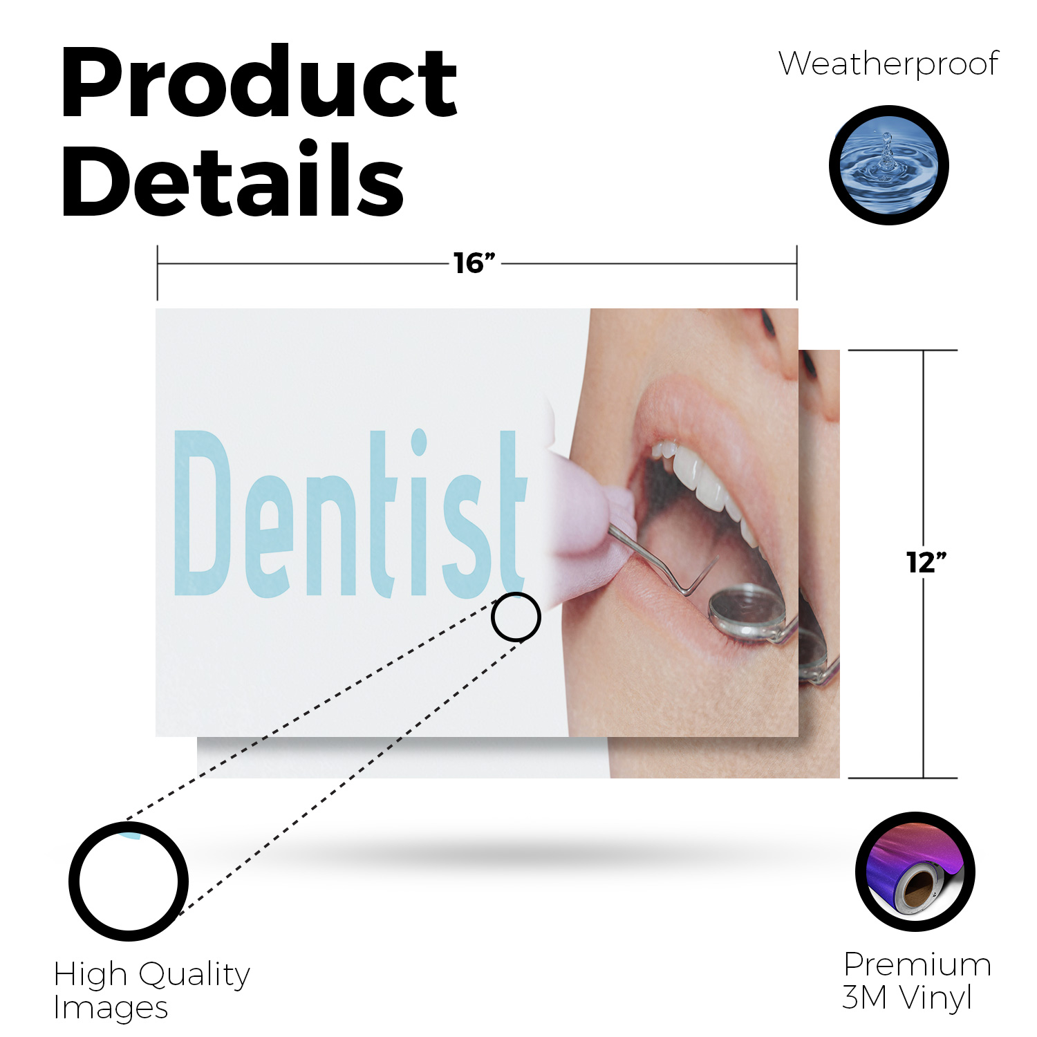 Calcomanía de vinilo para dentista profesional cuidado dental clínicas servicios familiares - Imagen 18 de 67