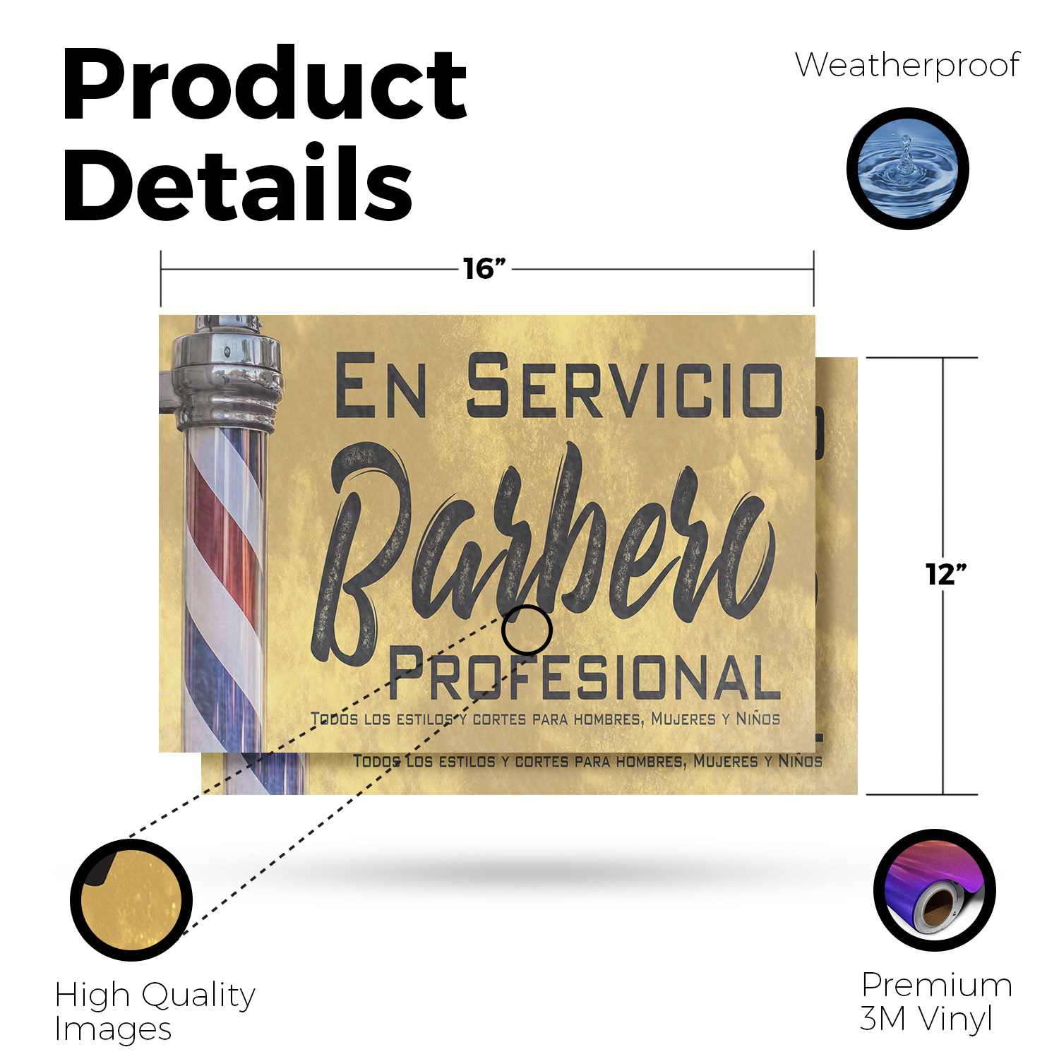 En Servicio Barbero Calcomanía Vinilo Profesional Barbero Español Barbero Letrero Acicalamiento - Imagen 20 de 99