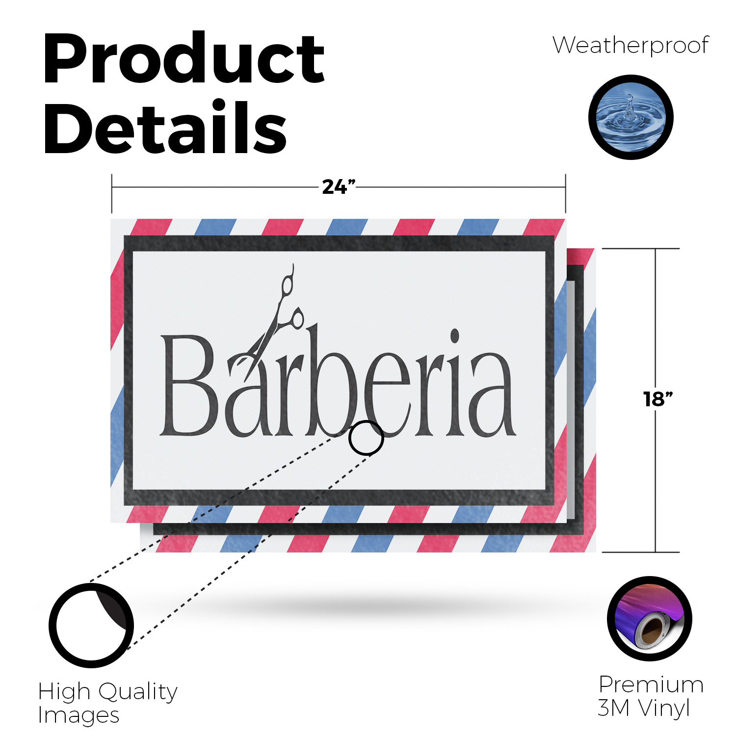 Barberia Vinyl Decal Spanish Barber Shop Sign Grooming Services Professional - Picture 32 of 99