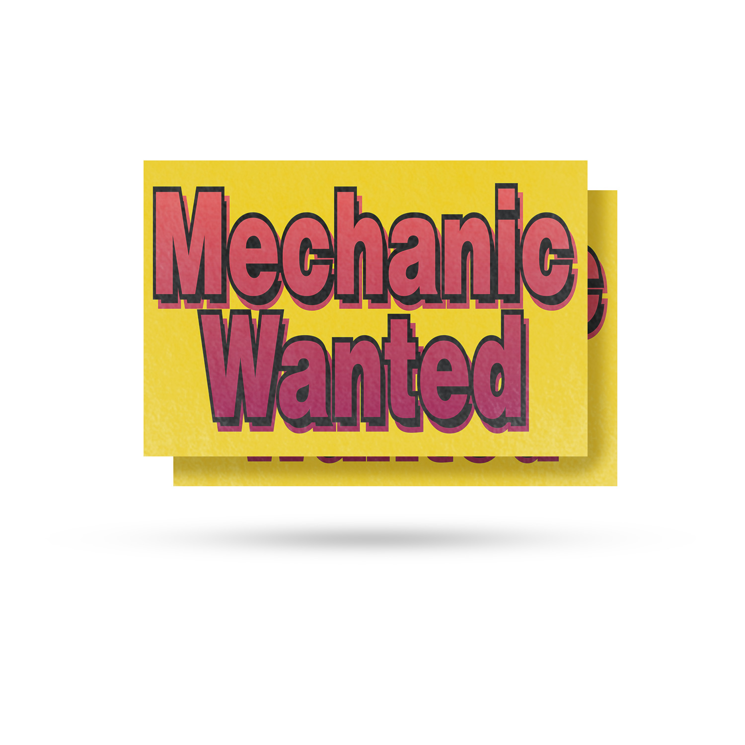 Mechanic Wanted Vinyl Decal Hiring Notice Professional Auto Shops Bold Display
