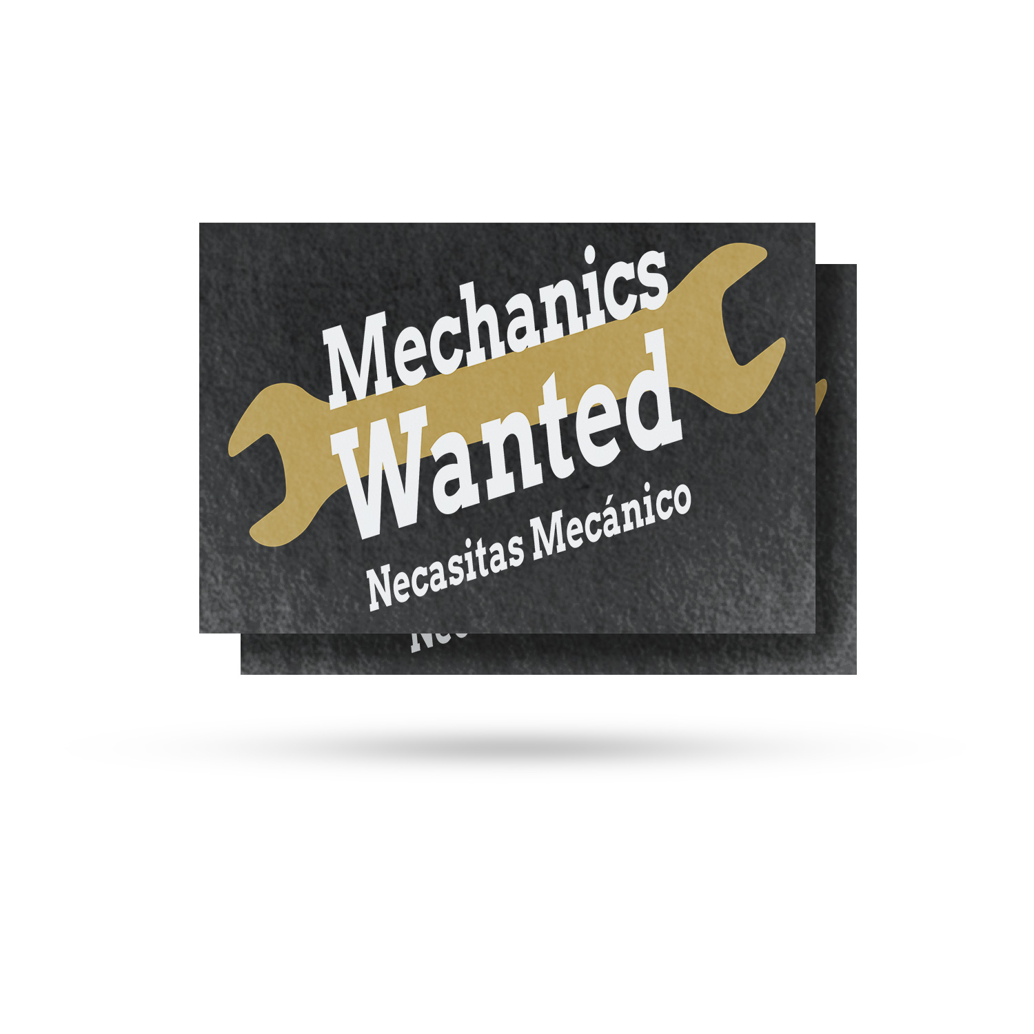 Mechanics Wanted English Spanish Vinyl Decal Recruitment Notice Bilingual