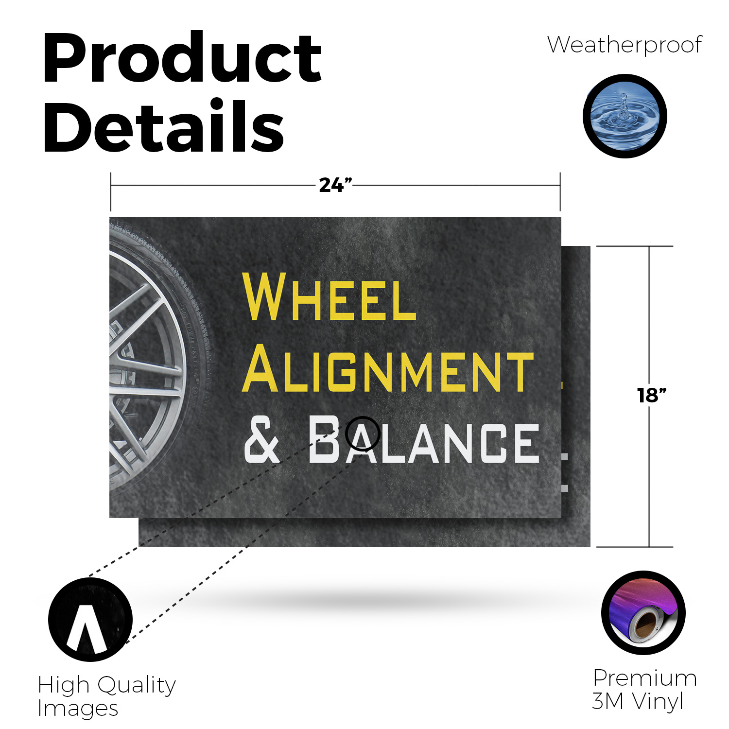 Wheel Alignment & Balancing Vinyl Decal Professional Auto Services Affordable - Picture 32 of 99