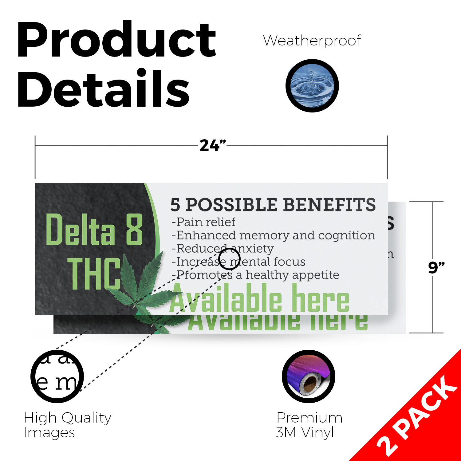 Delta 8 THC Available Here Vinyl Decal Herbal Wellness CBD Shops Customer - Picture 44 of 99