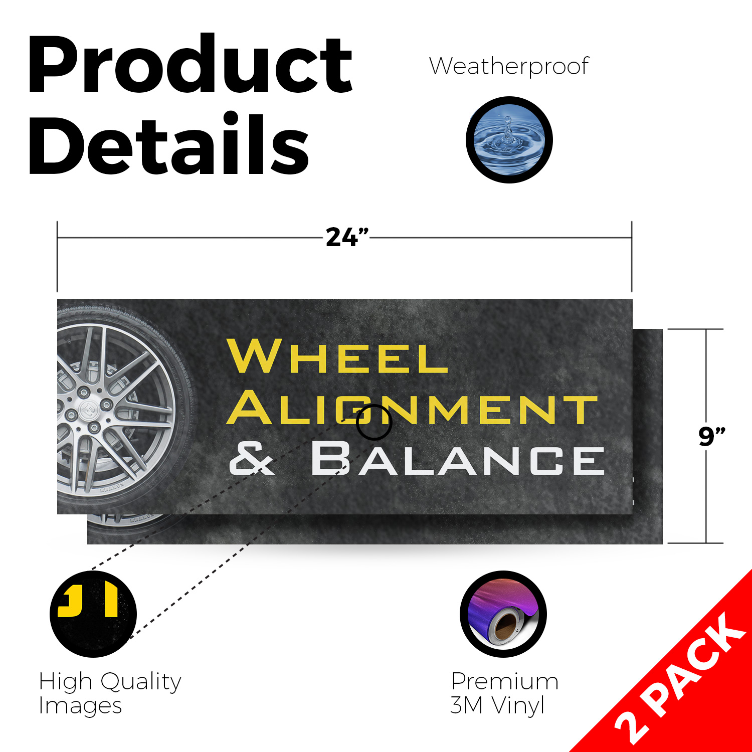 Wheel Alignment & Balancing Vinyl Decal Professional Auto Services Affordable - Picture 44 of 99