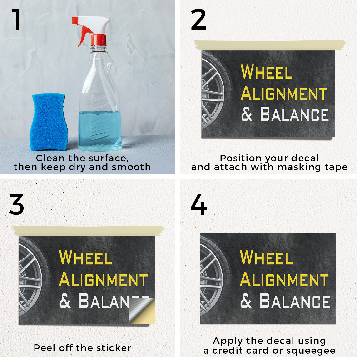 Wheel Alignment & Balancing Vinyl Decal Professional Auto Services Affordable - Picture 6 of 99