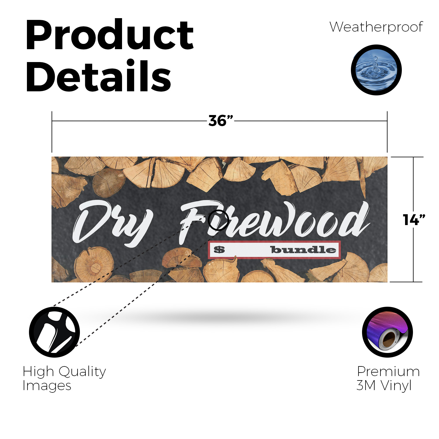 Dry Firewood Vinyl Decal Camping Supplies Winter Essentials Reliable Products