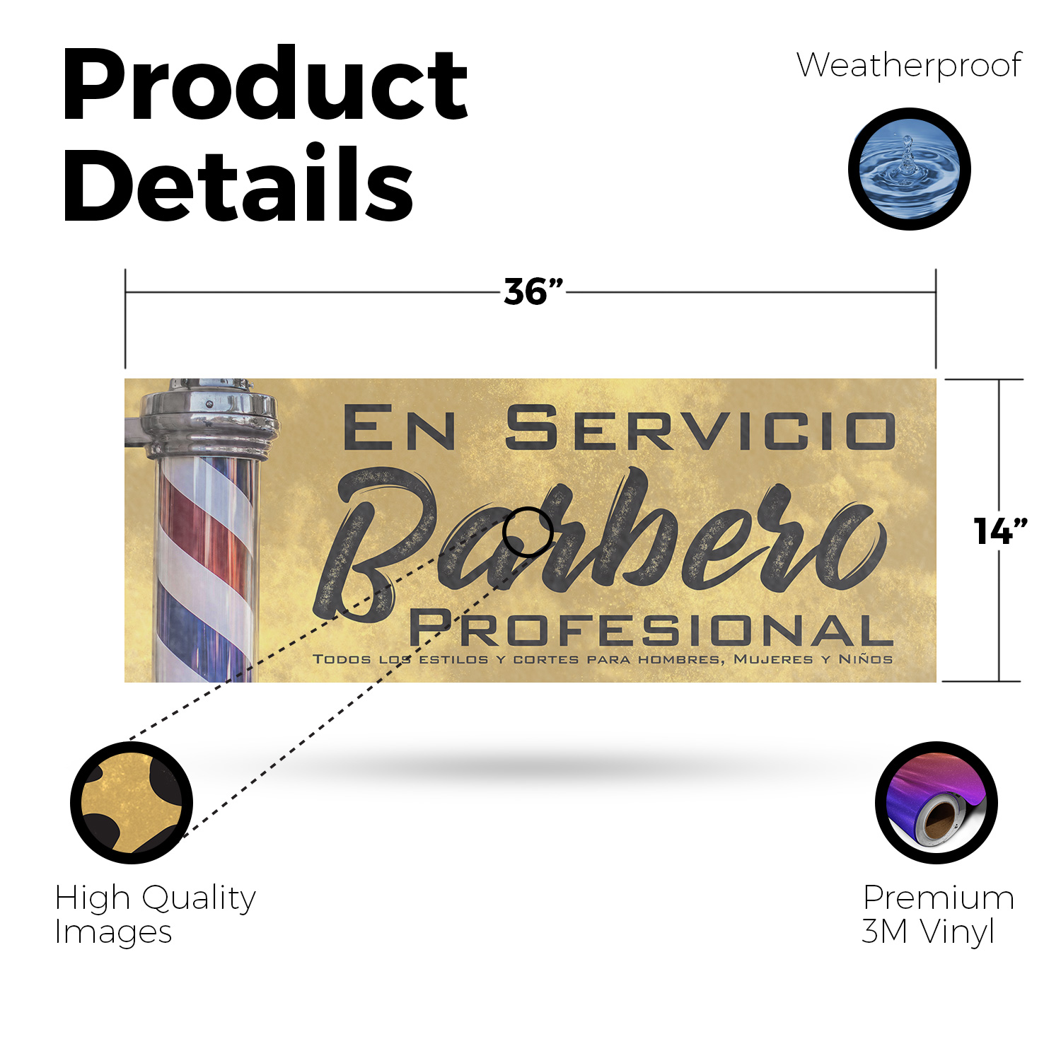 En Servicio Barbero Calcomanía Vinilo Profesional Barbero Español Barbero Letrero Acicalamiento - Imagen 60 de 99