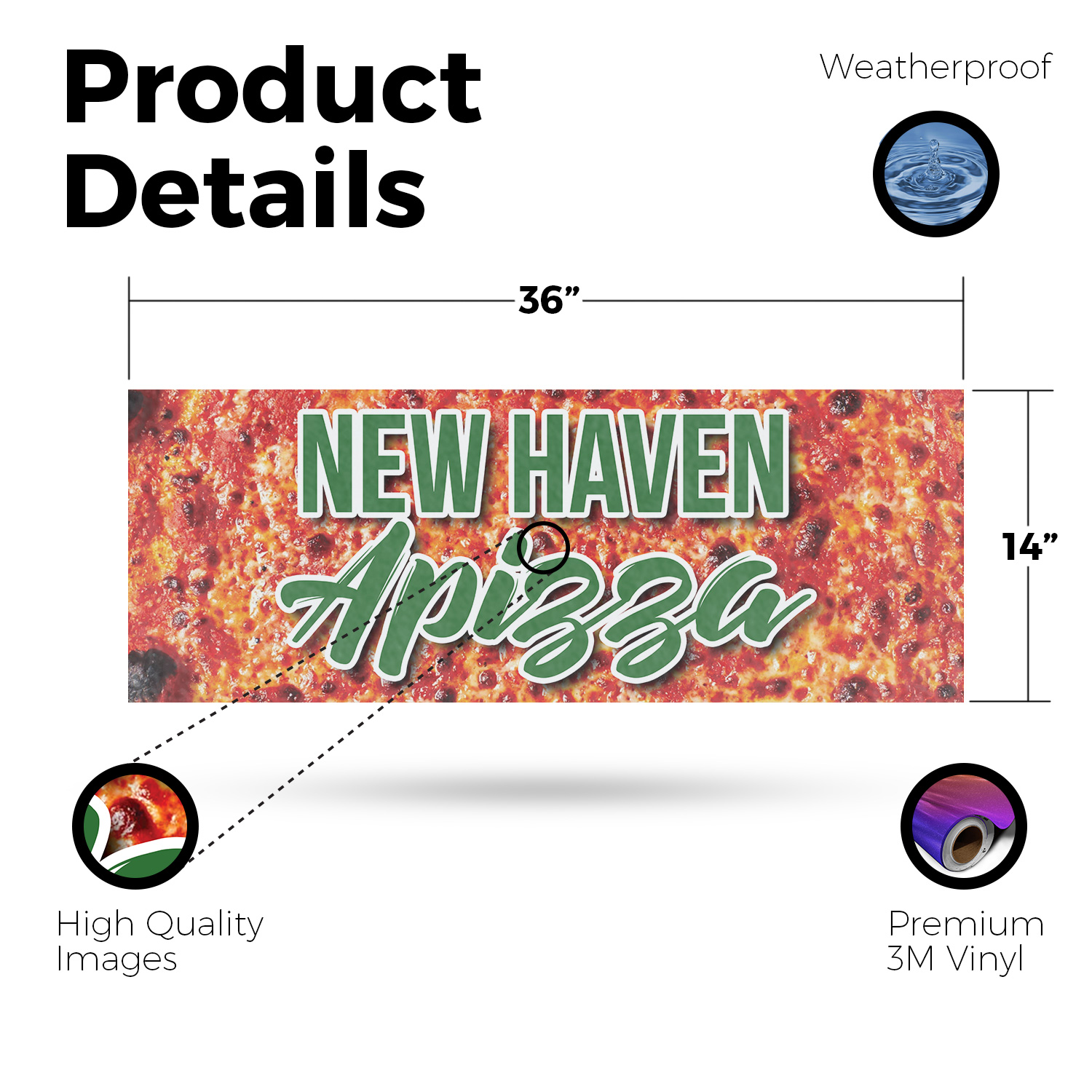 New Haven Apizza Vinyl Decal Authentic Recipes Fresh Ingredients Pizza