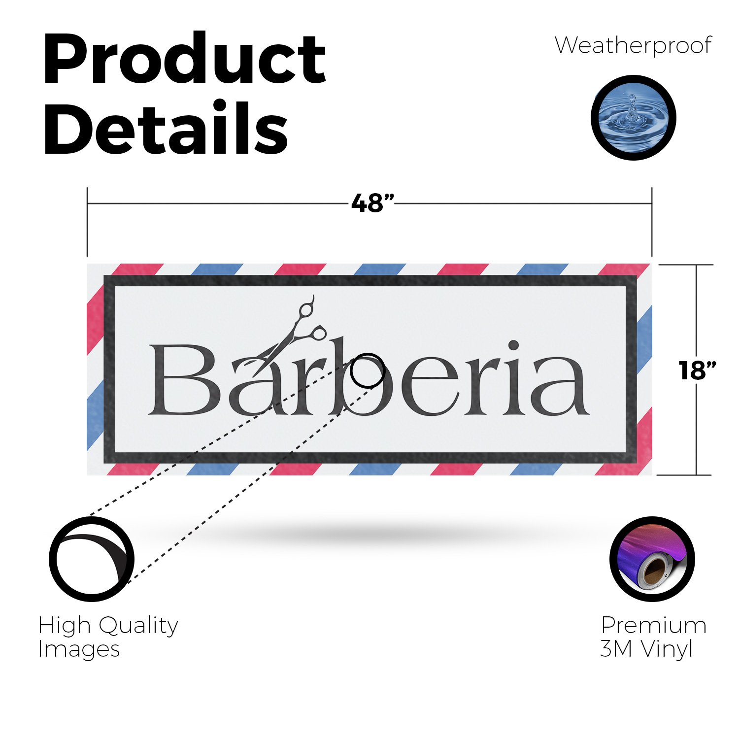 Barberia Vinyl Decal Spanish Barber Shop Sign Grooming Services Professional - Picture 65 of 99