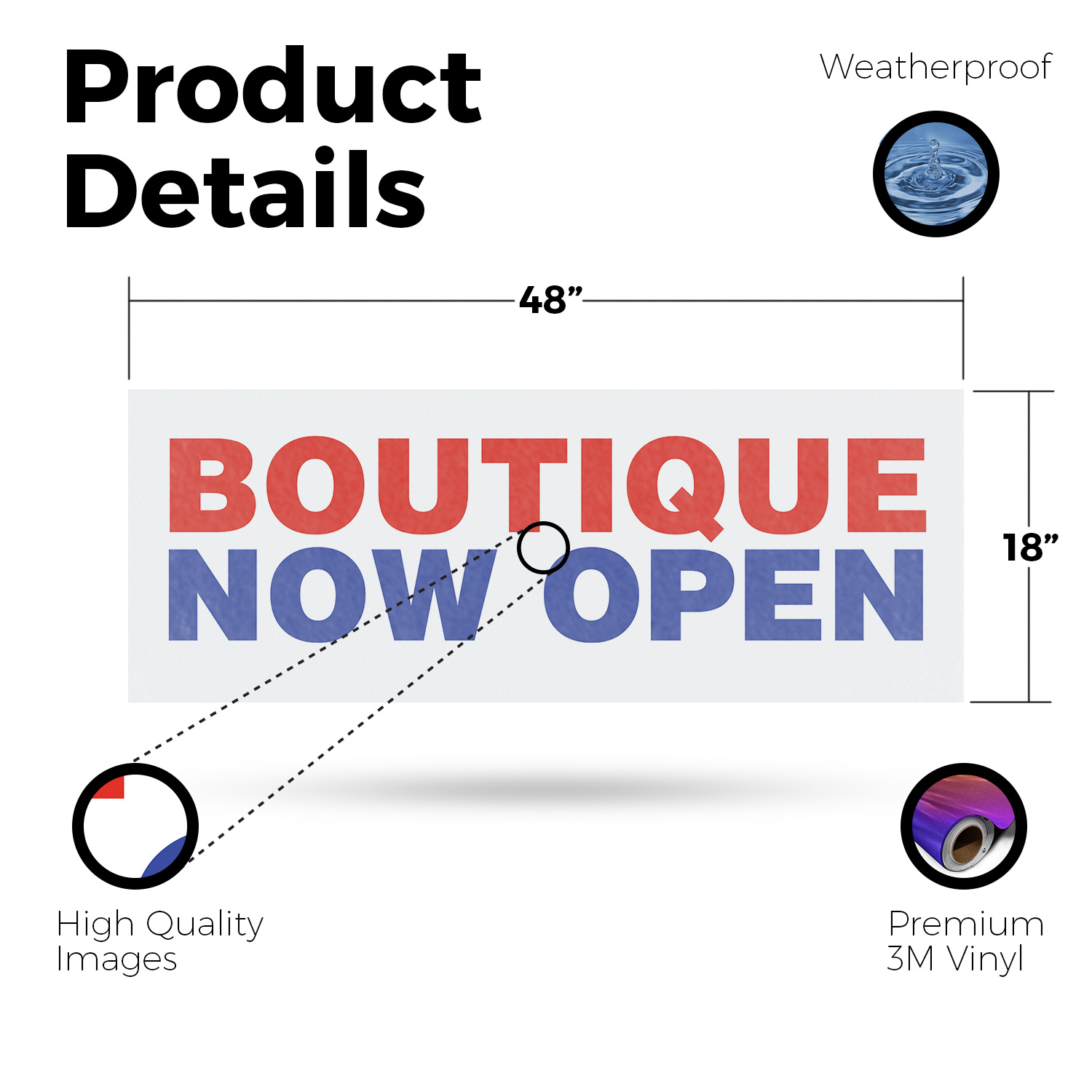 Boutique Now Open Vinyl Decal Fashion Apparel Unique Finds Grand Opening