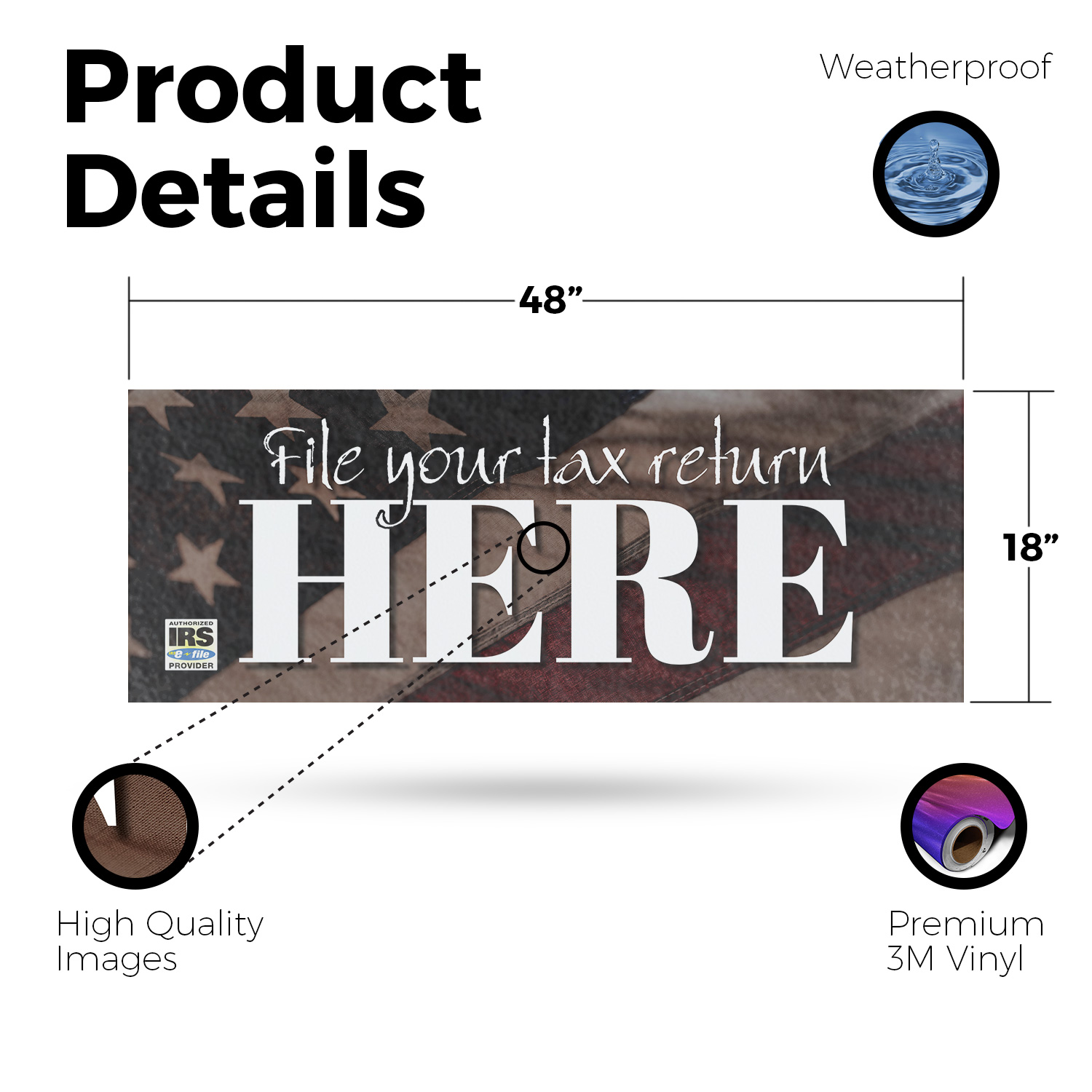 File Your Tax Return Here Vinyl Decal Tax Preparation Services Professional