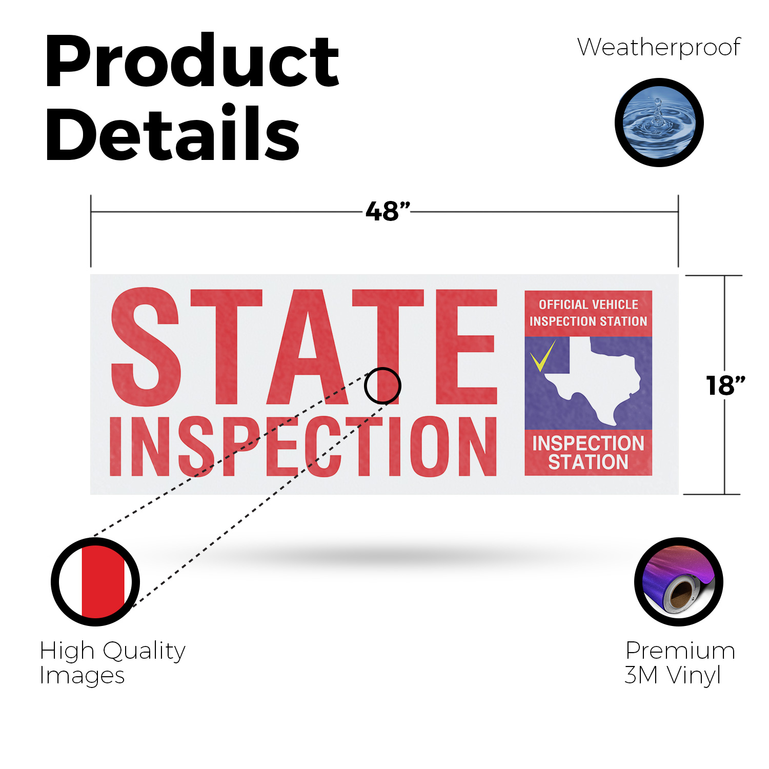 Calcomanía de vinilo para inspección estatal de Texas servicios automáticos cheques confiables asequible - Imagen 65 de 99