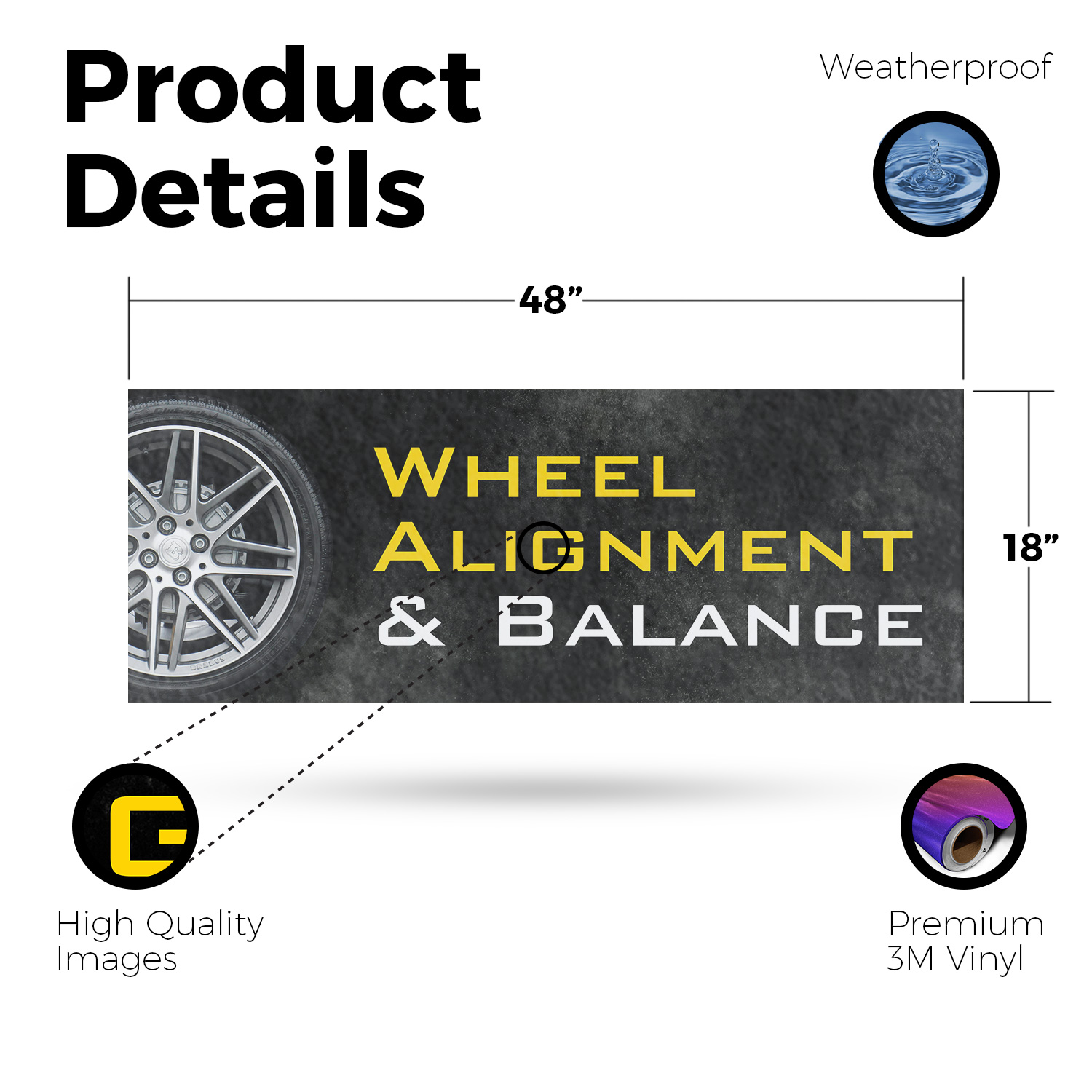 Wheel Alignment & Balancing Vinyl Decal Professional Auto Services Affordable - Picture 65 of 99