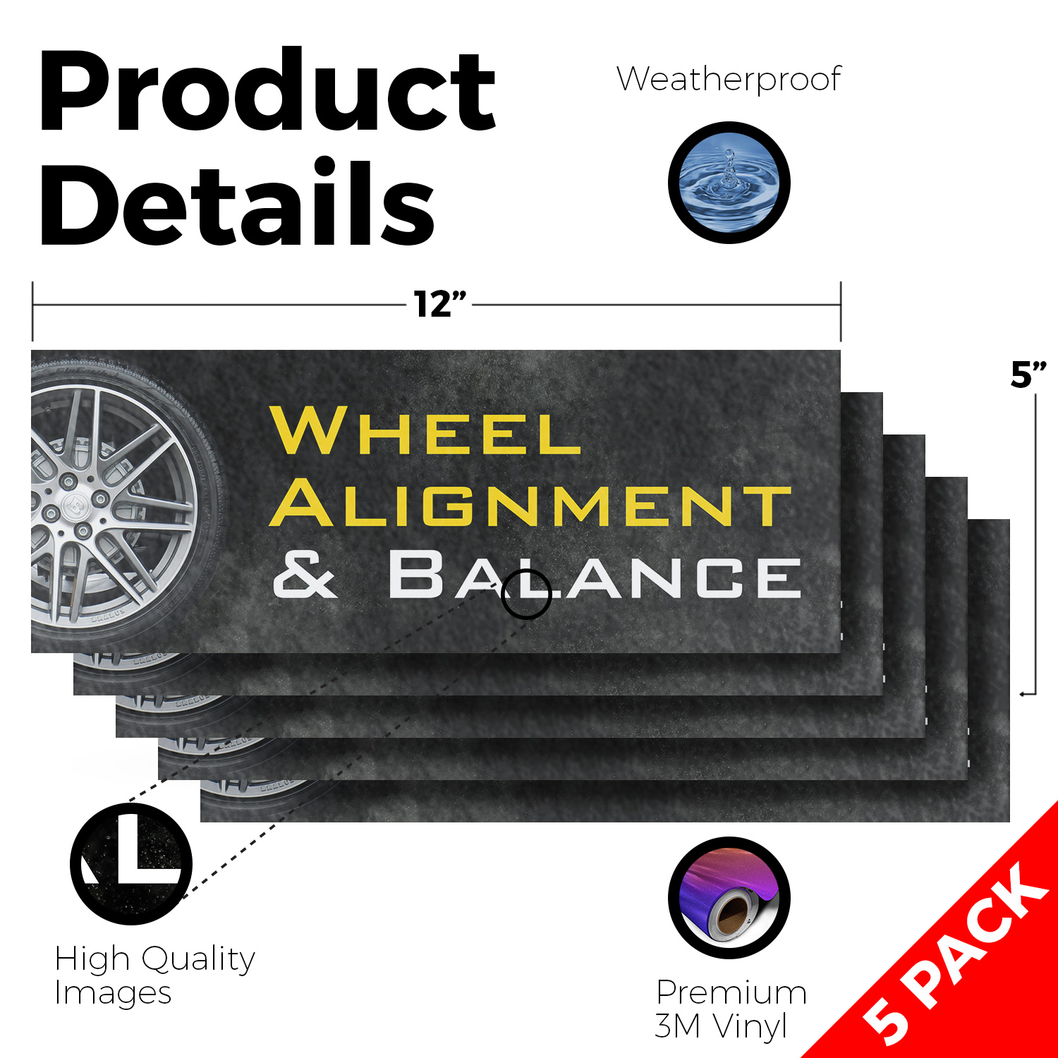 Wheel Alignment & Balancing Vinyl Decal Professional Auto Services Affordable - Picture 77 of 99