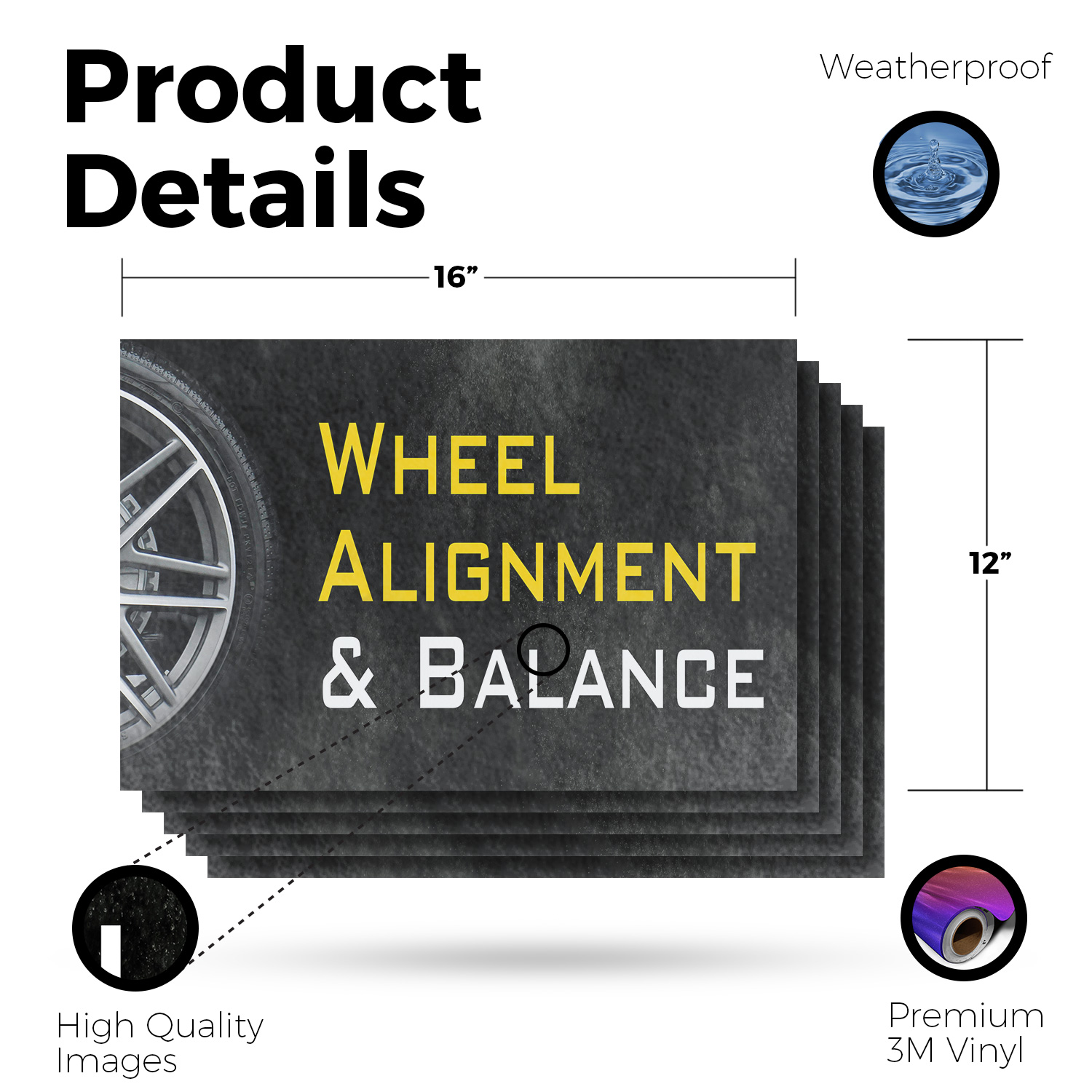 Wheel Alignment & Balancing Vinyl Decal Professional Auto Services Affordable - Picture 71 of 99