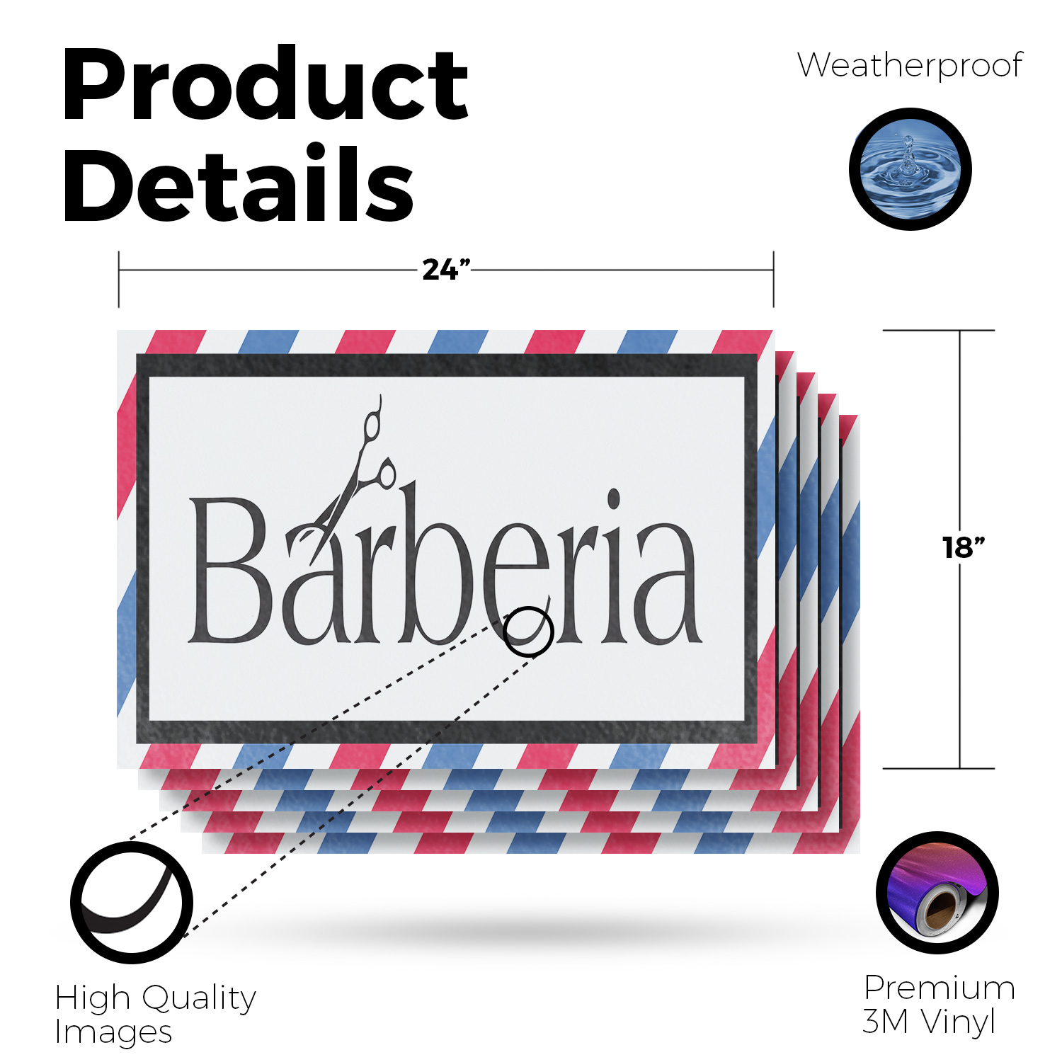 Barberia Vinyl Decal Spanish Barber Shop Sign Grooming Services Professional - Picture 83 of 99