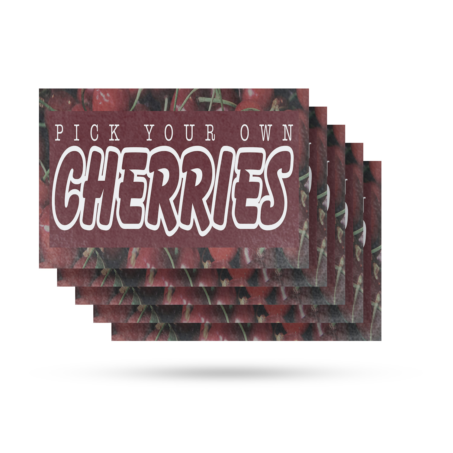 Pick Your Own Cherries Vinyl Decal Sweet Fruits Orchard Fresh Seasonal