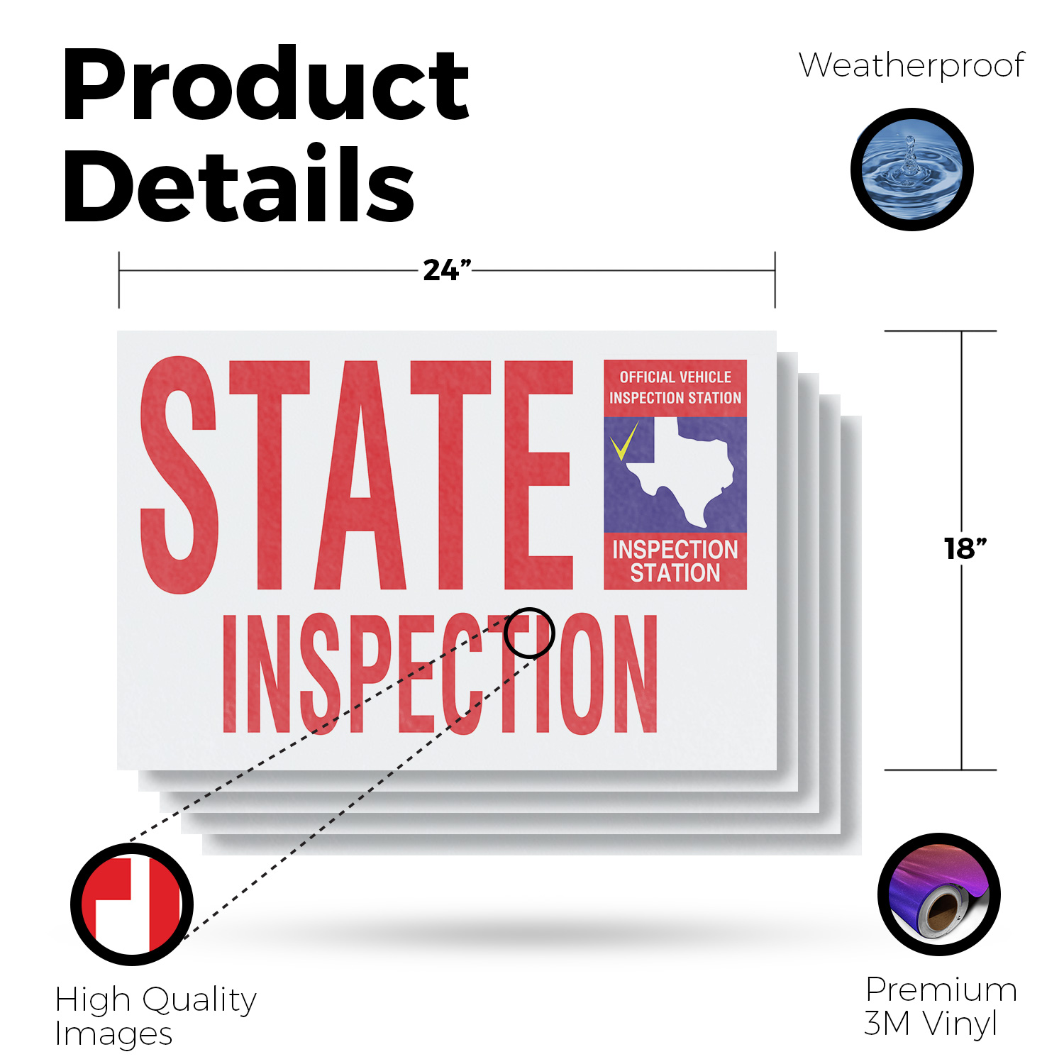 Calcomanía de vinilo para inspección estatal de Texas servicios automáticos cheques confiables asequible - Imagen 83 de 99