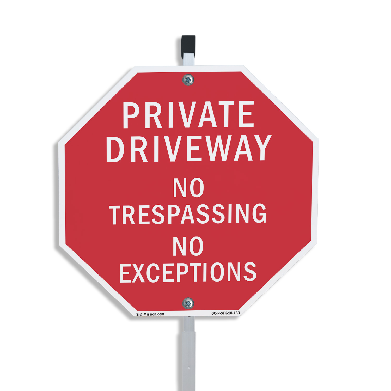 Private Driveway No Trespassing N Octagon Sign With Stake Weather Resistant - Picture 13 of 14