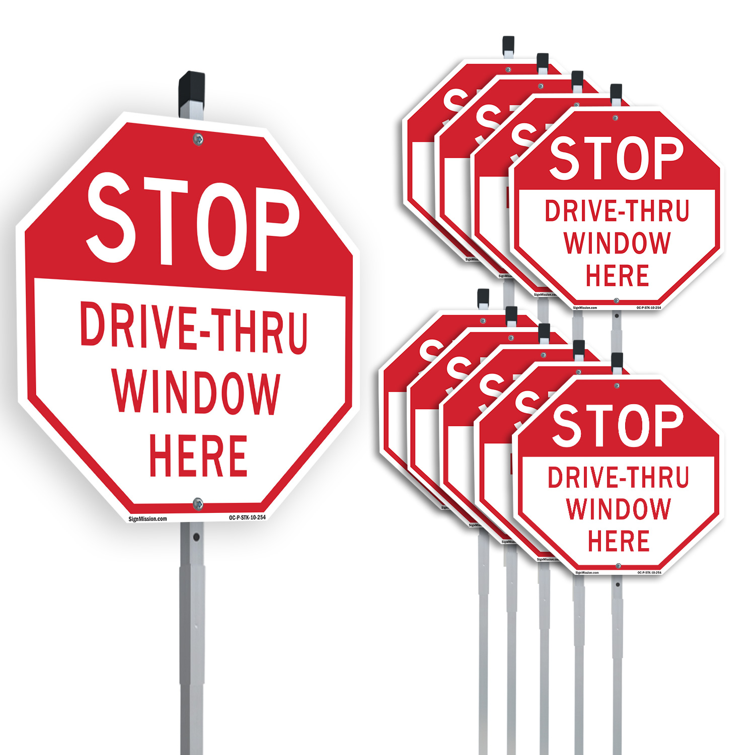 Stop Drive-thru Window Here Octagon Sign With Stake Weather