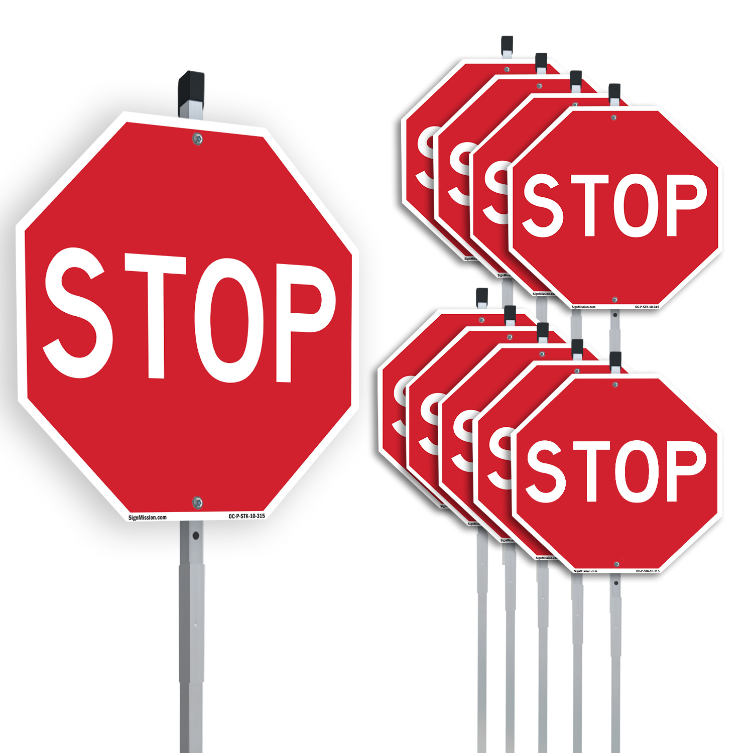 Stop Octagon Sign With Stake Weather Resistant UV Protected for