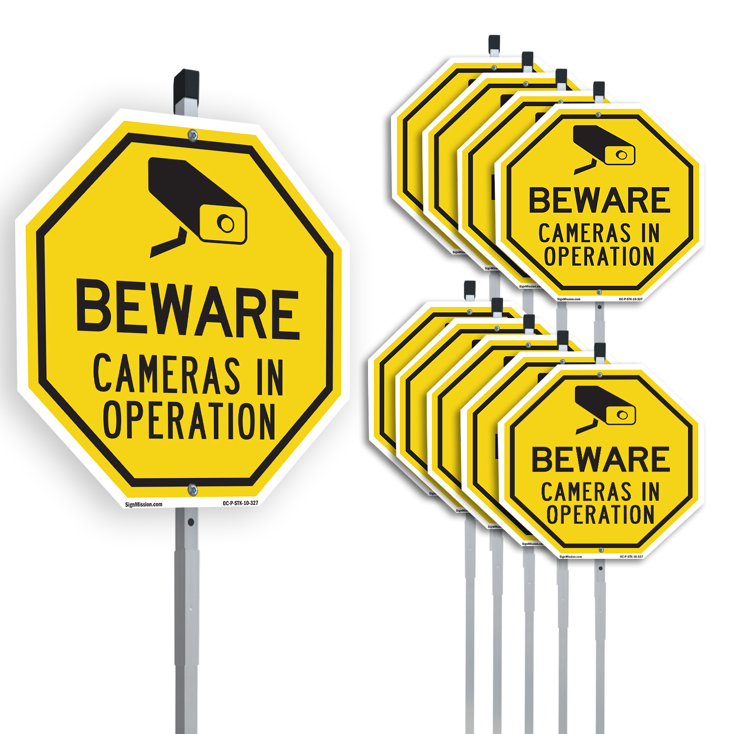 Beware Cameras in Operation Octagon Sign With Stake Weather Resistant - Picture 9 of 14